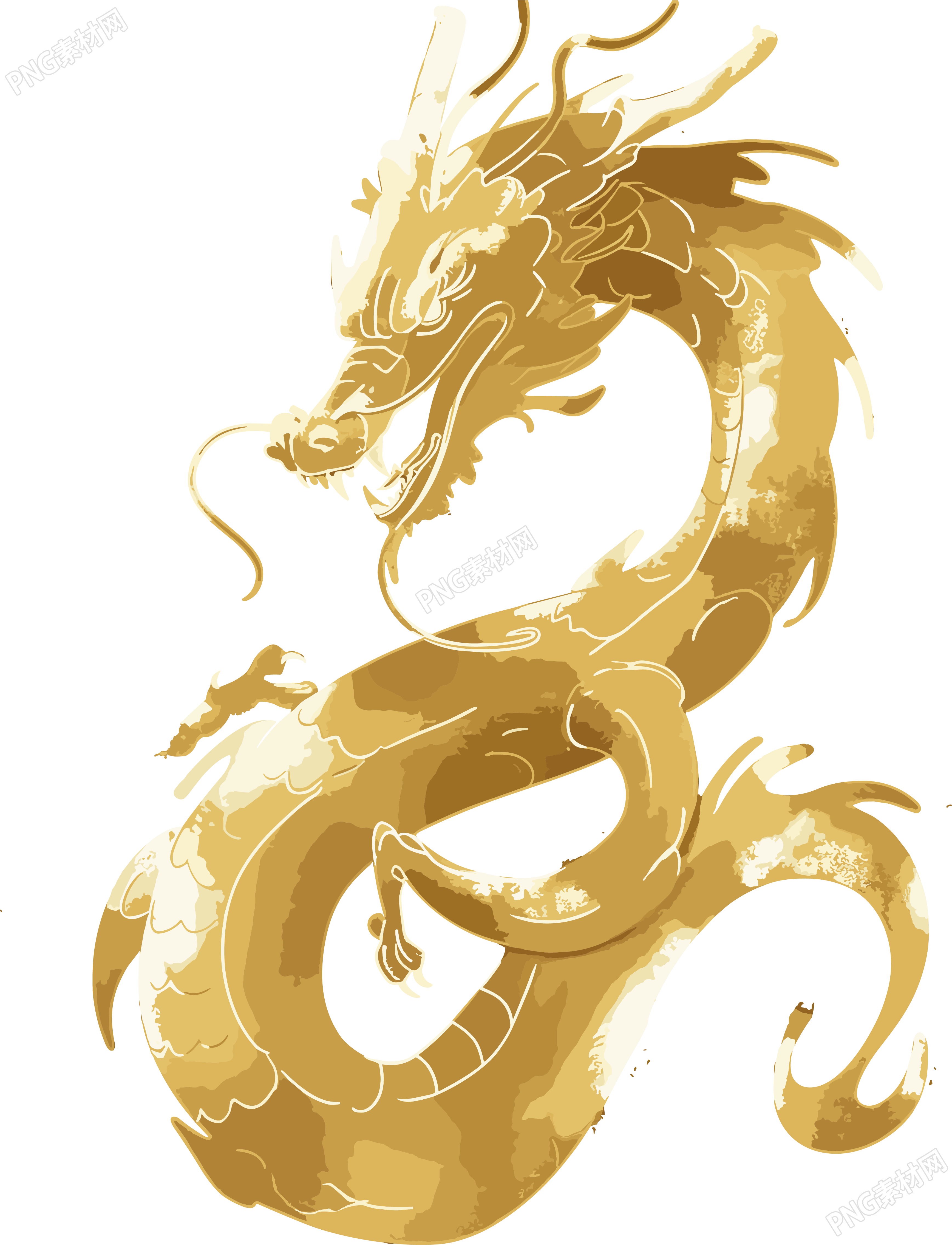 中国龙黄金色插图