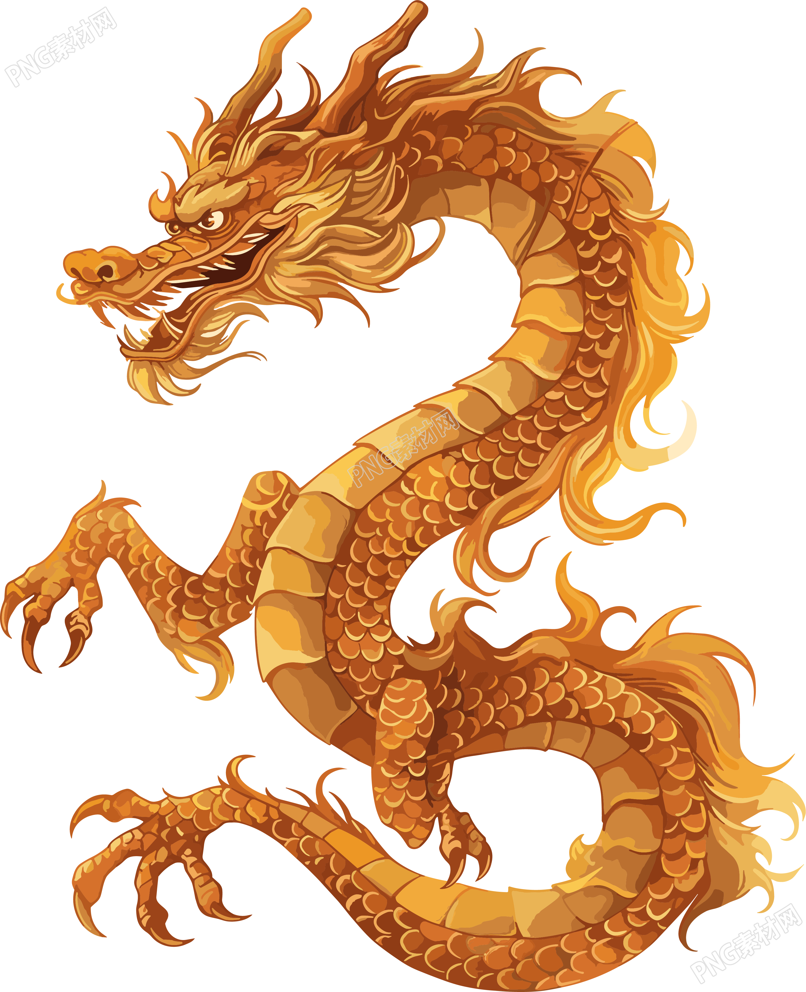 中国龙金色素材