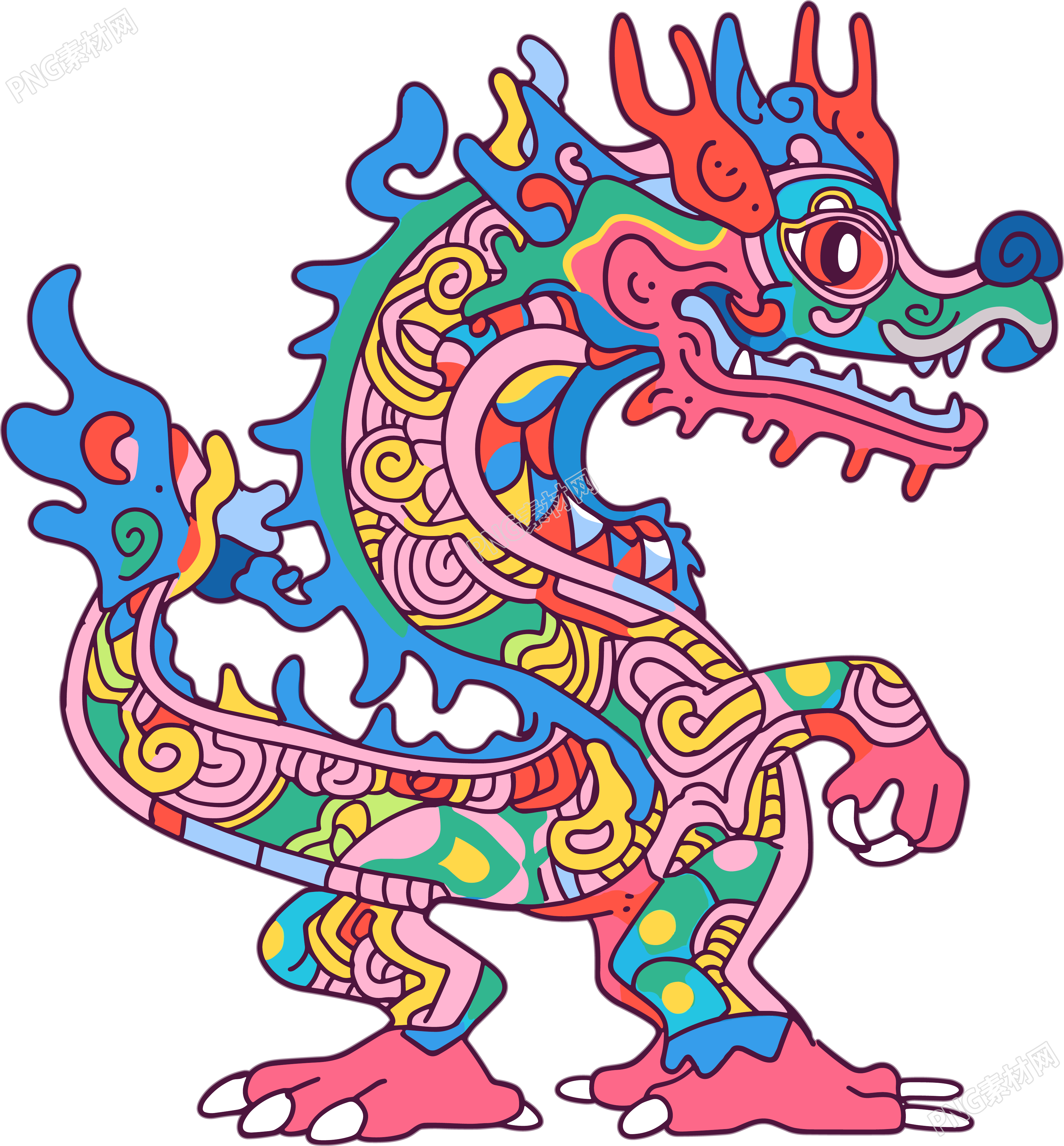 中国龙简洁卡通素材