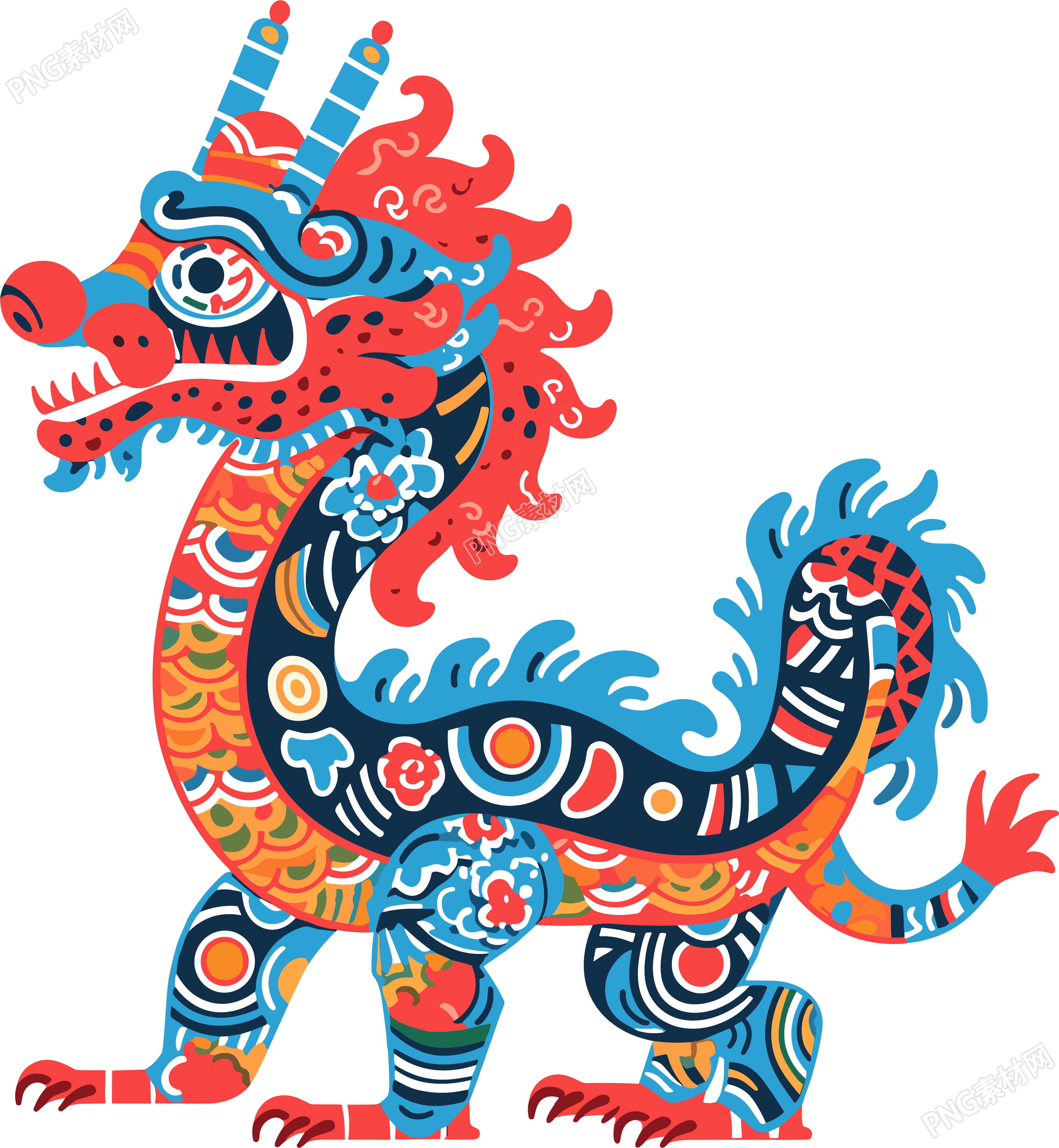 中国龙透明背景插图