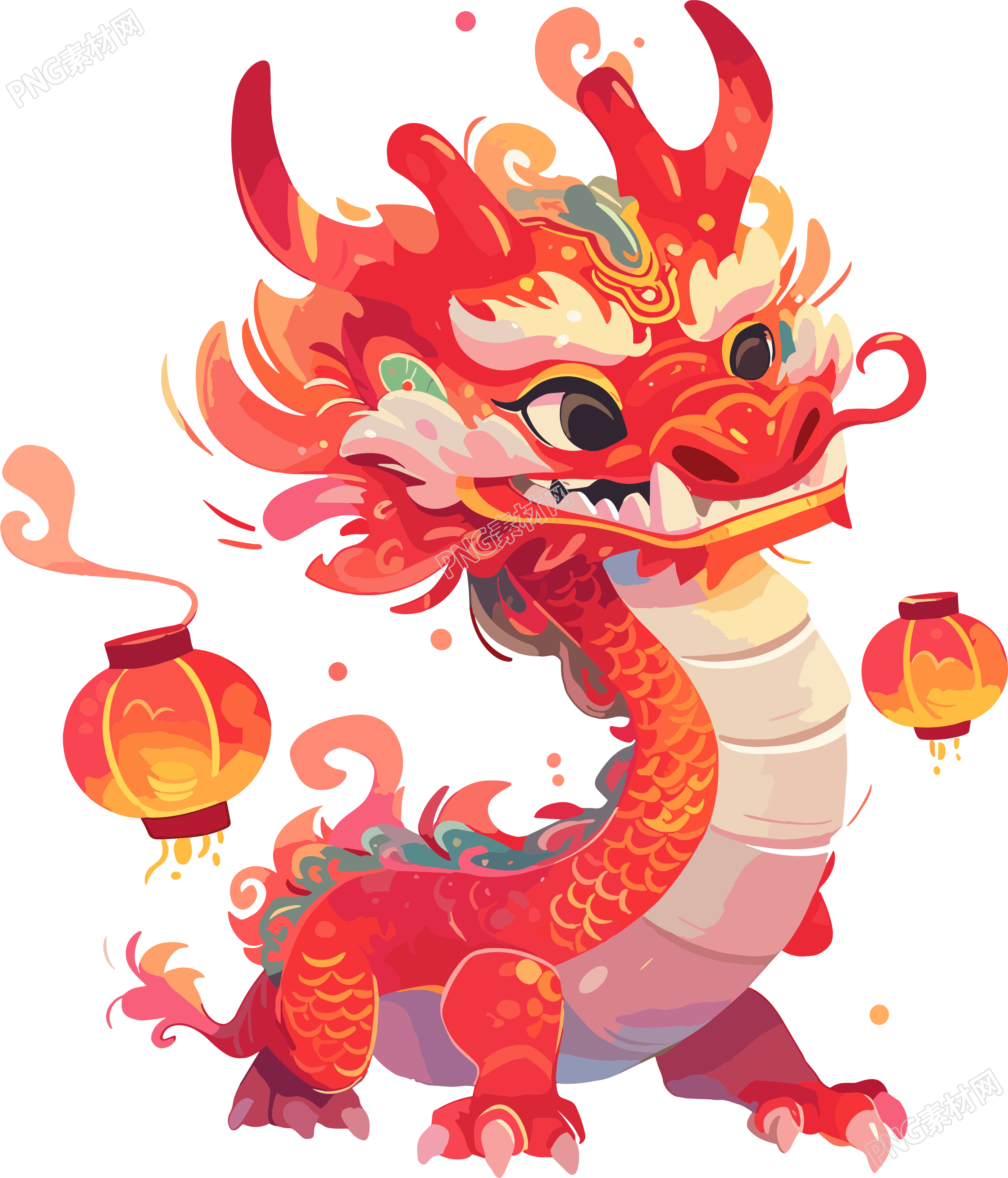 中国龙简单中国新年插画