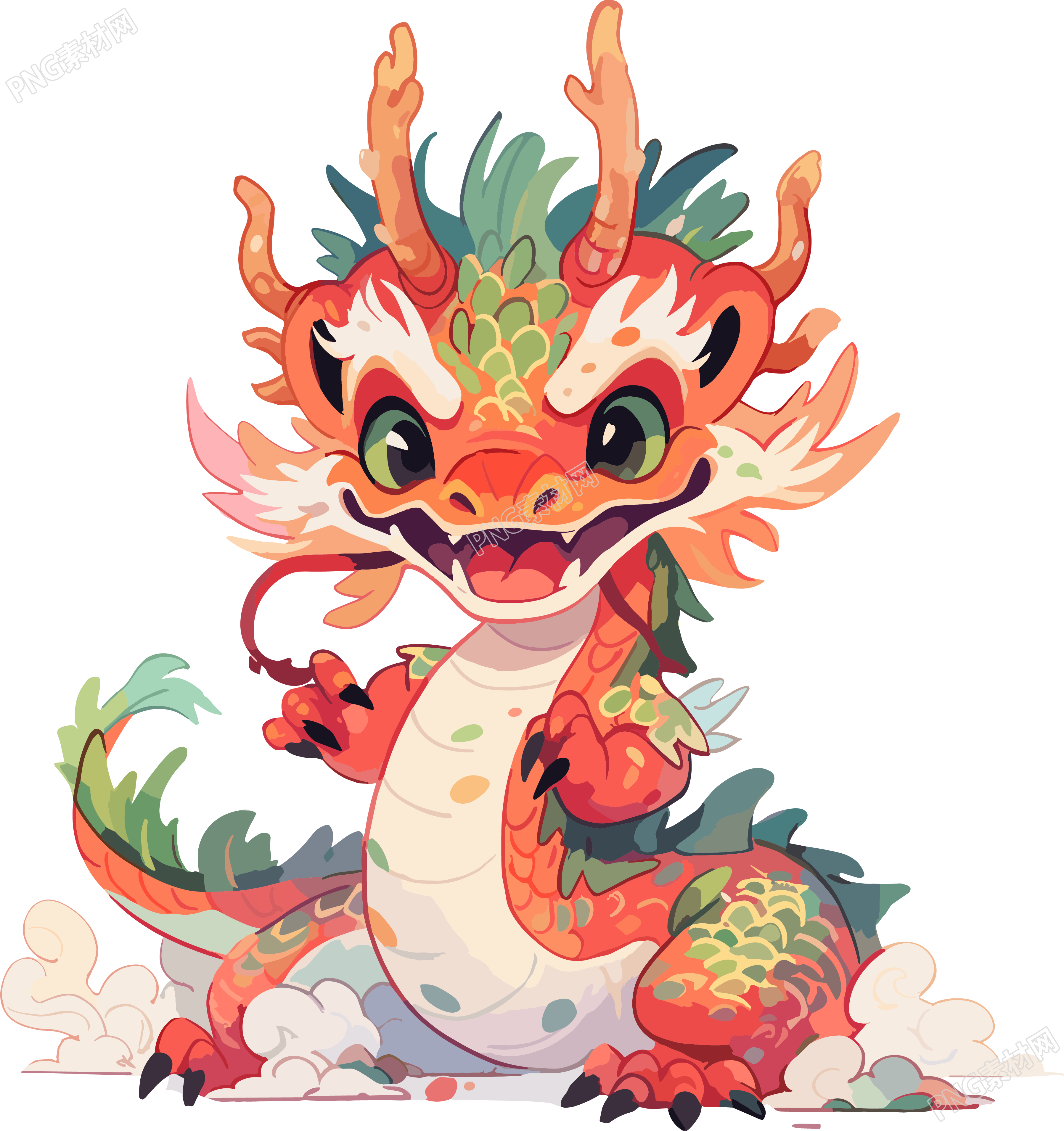 中国龙透明背景素材