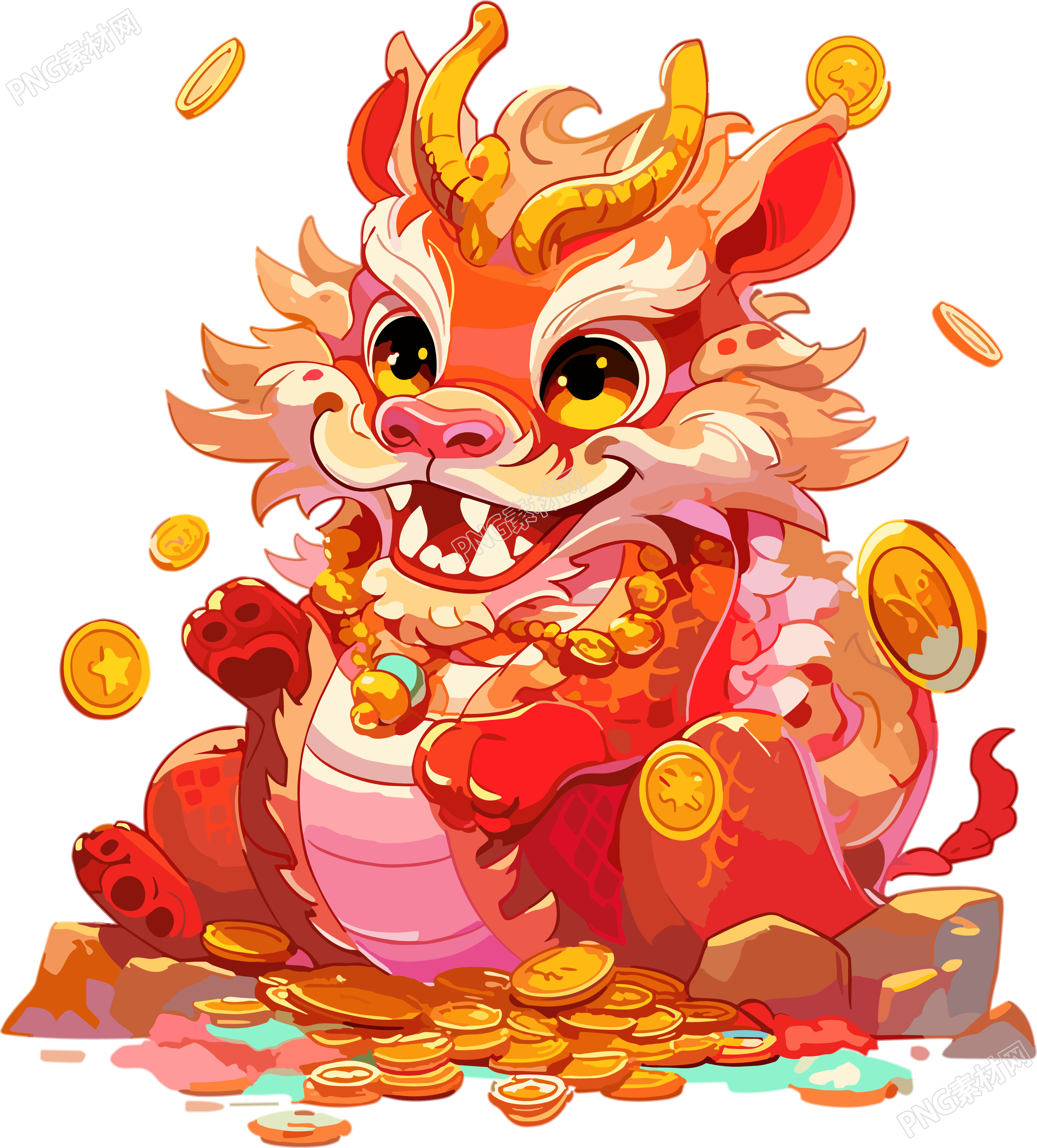 中国龙透明背景插图