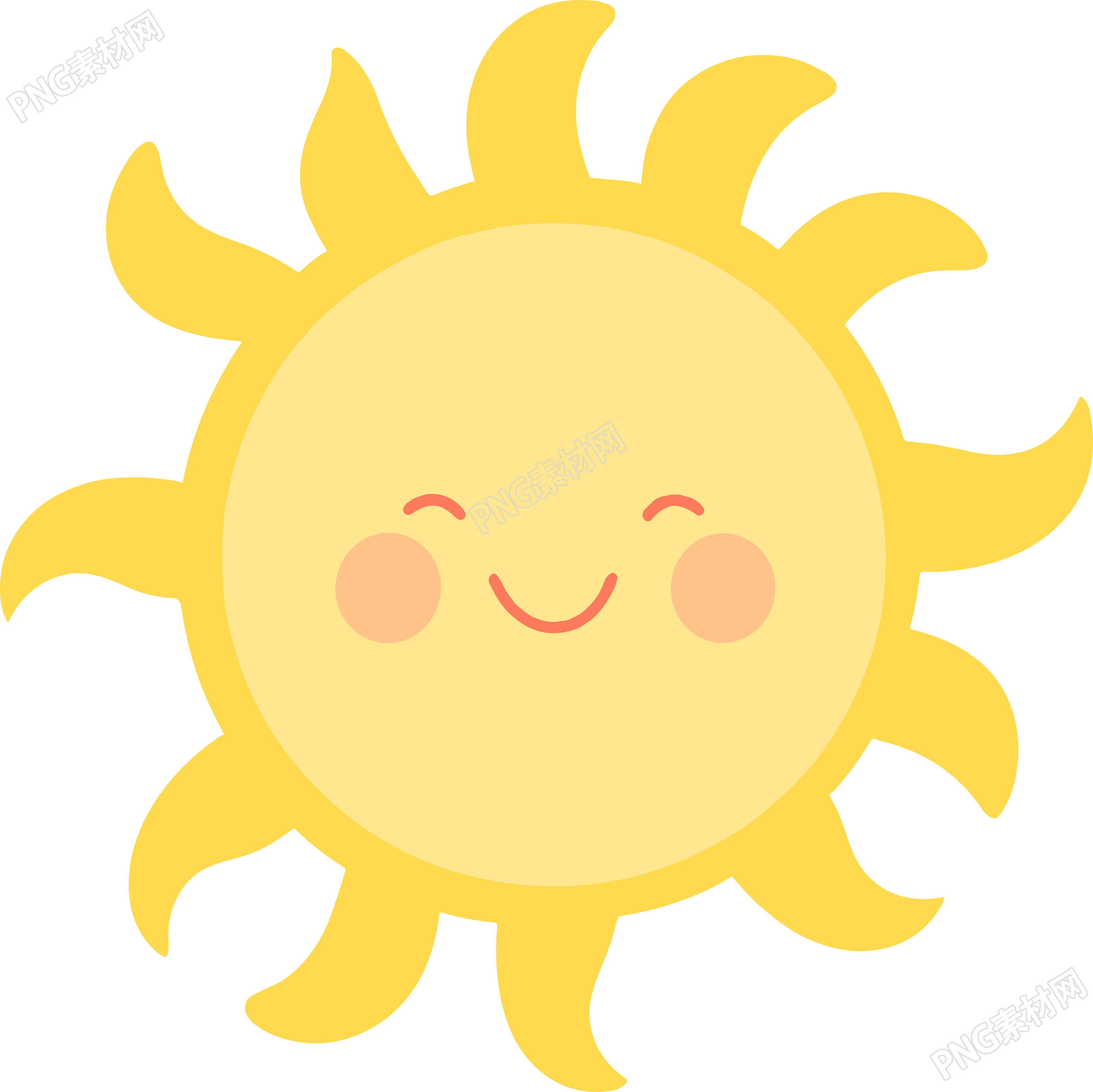 太阳卡通透明背景插图