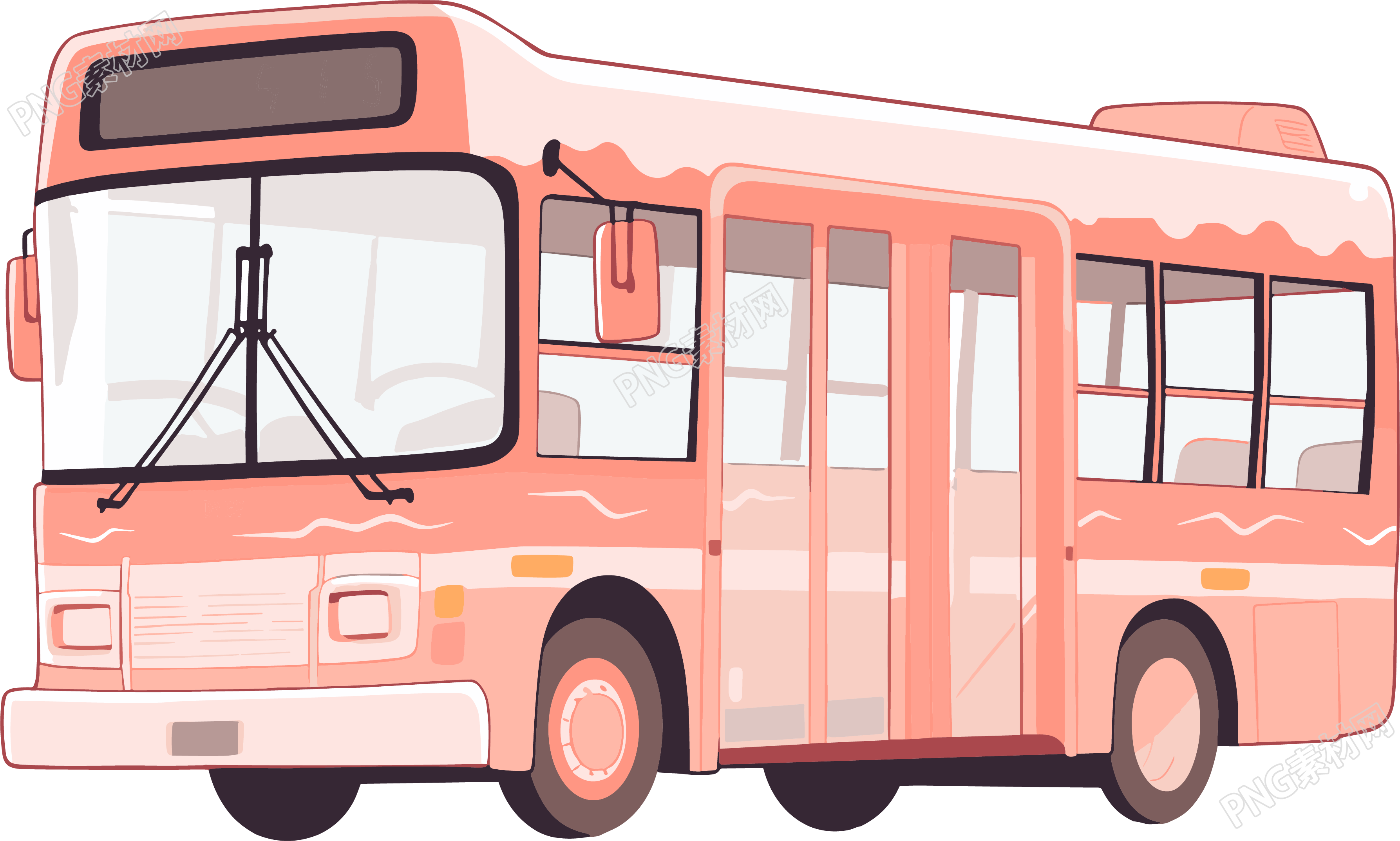 公交车卡通插图