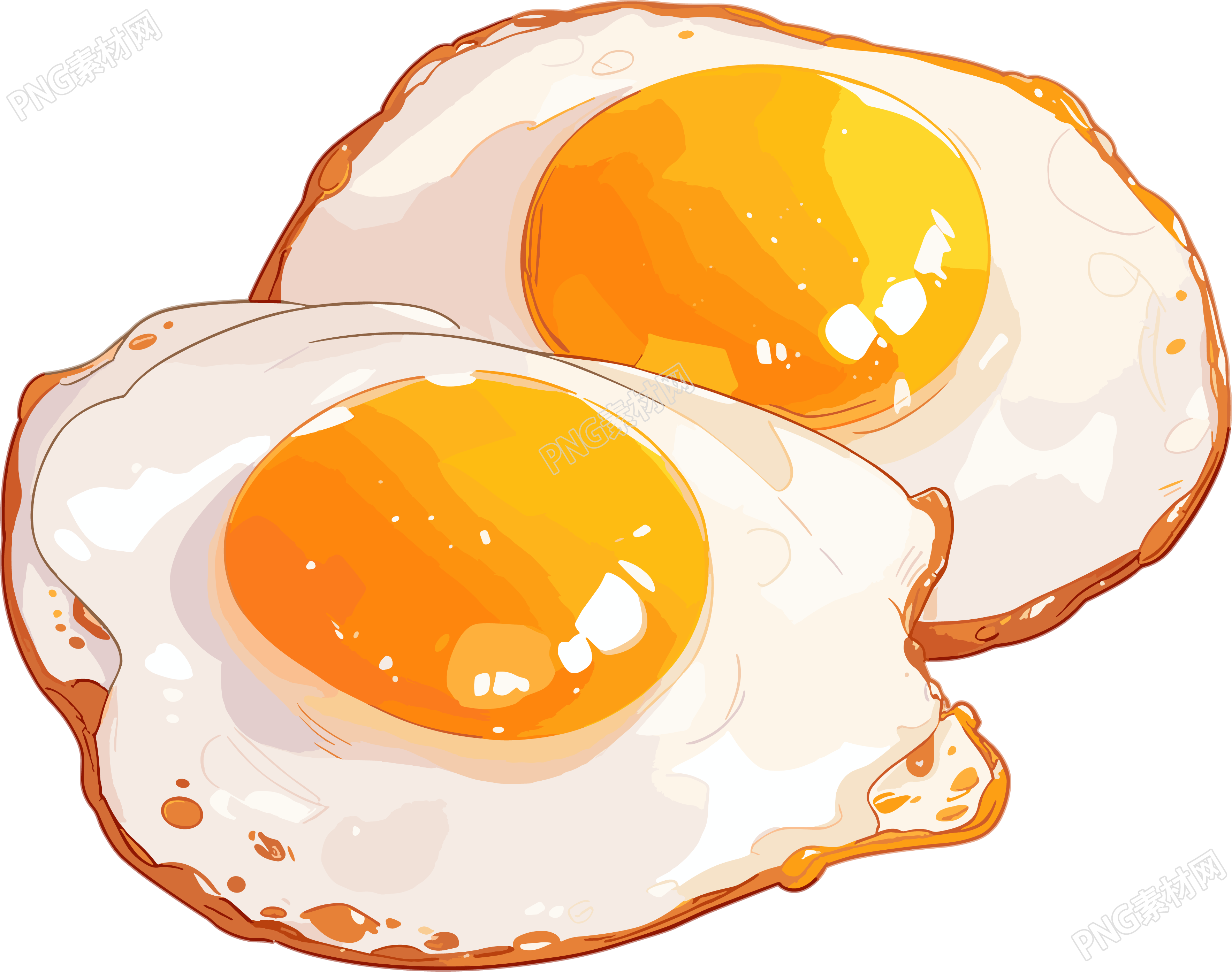 煎雞蛋平面插圖