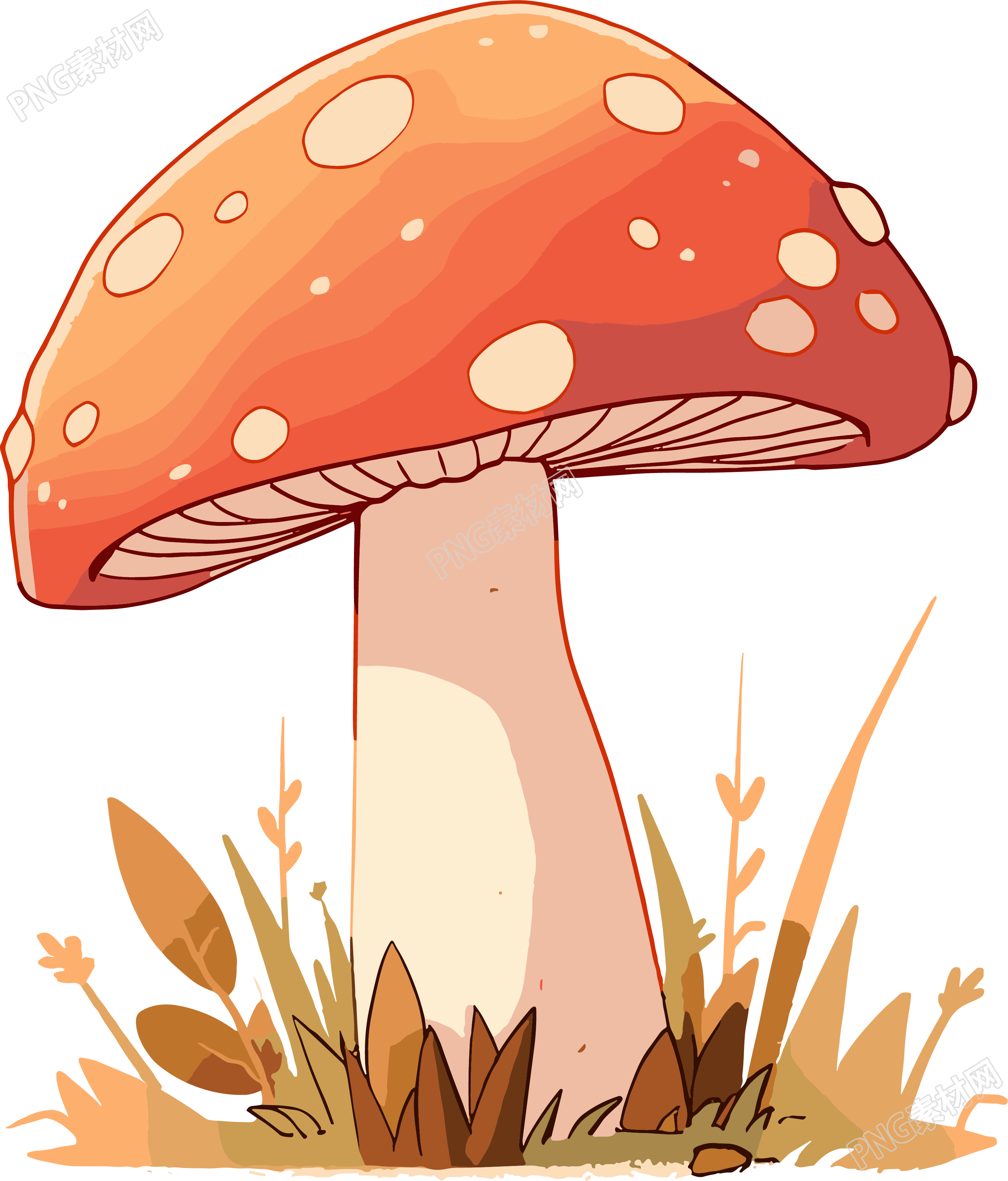 蘑菇卡通PNG插图