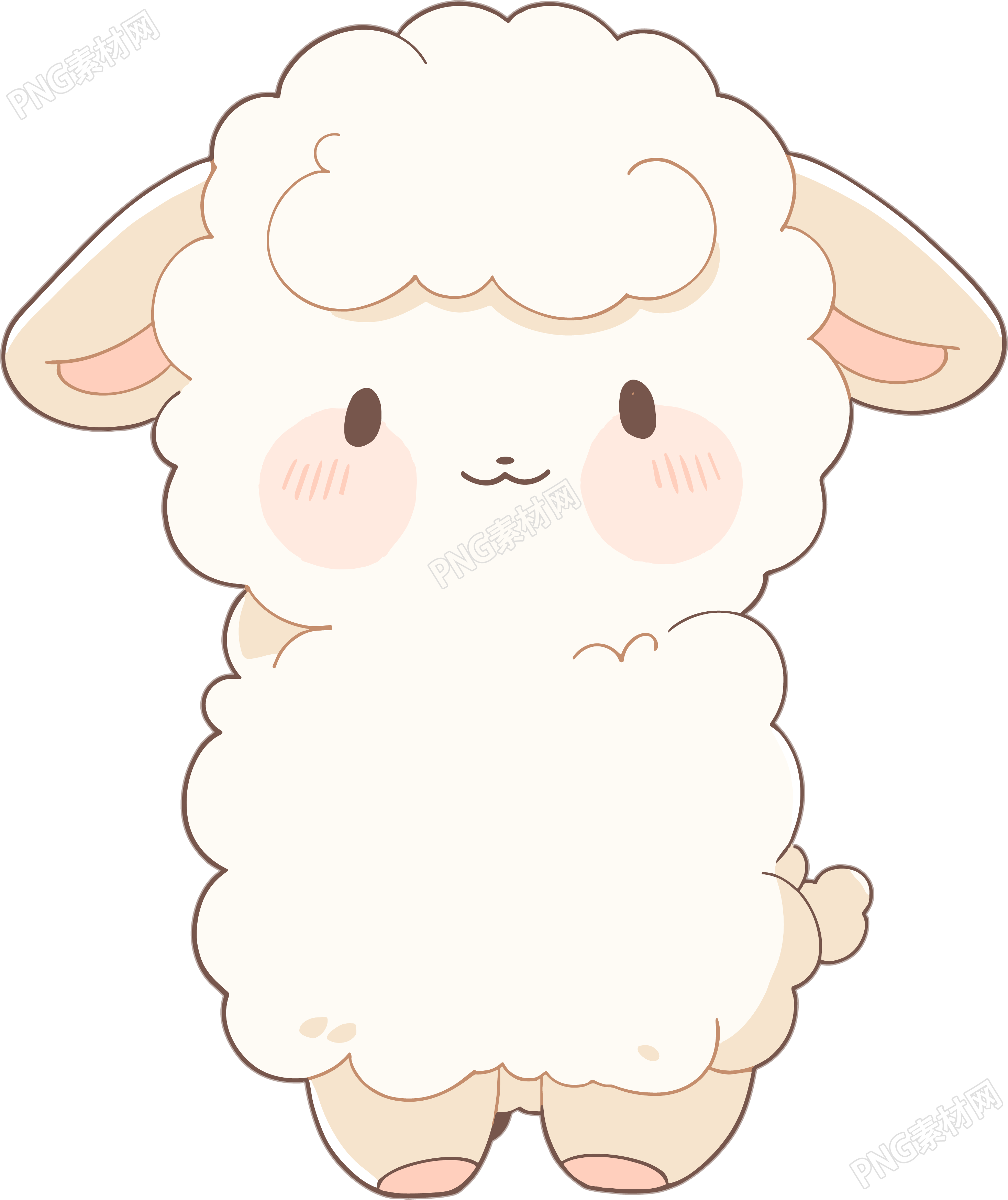 小羊卡通透明背景插画
