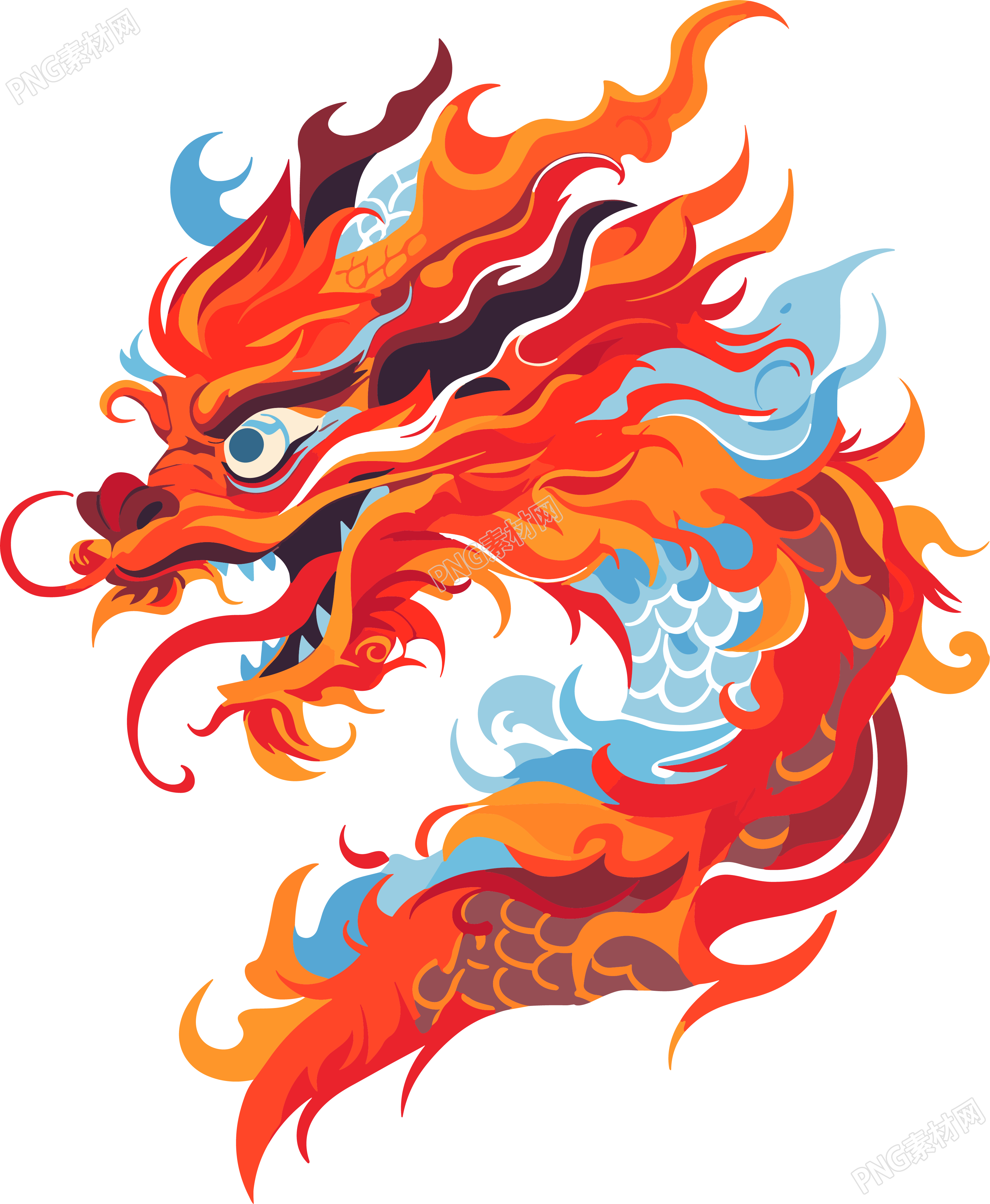 龙矢量简约素材