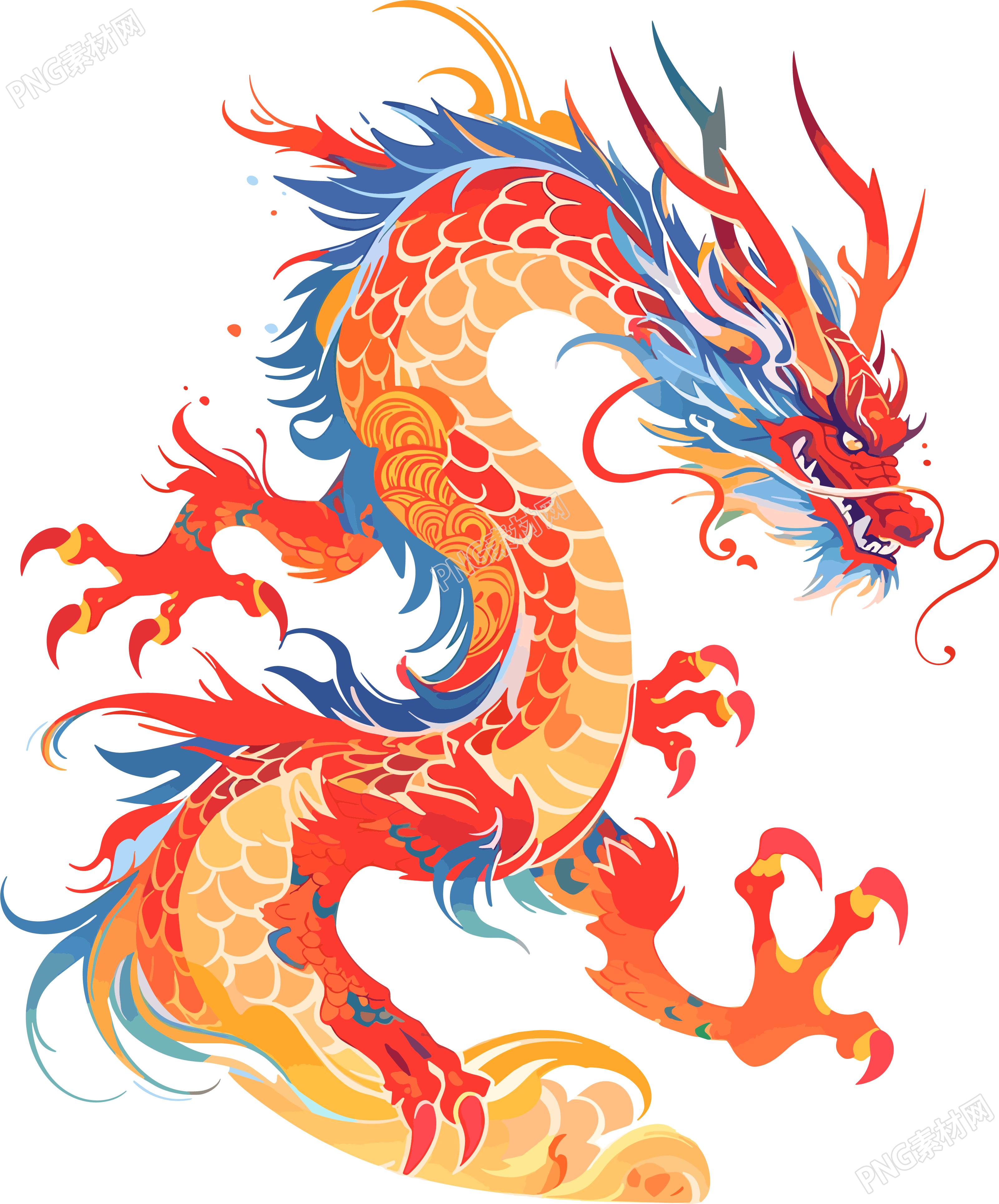 龙矢量插图