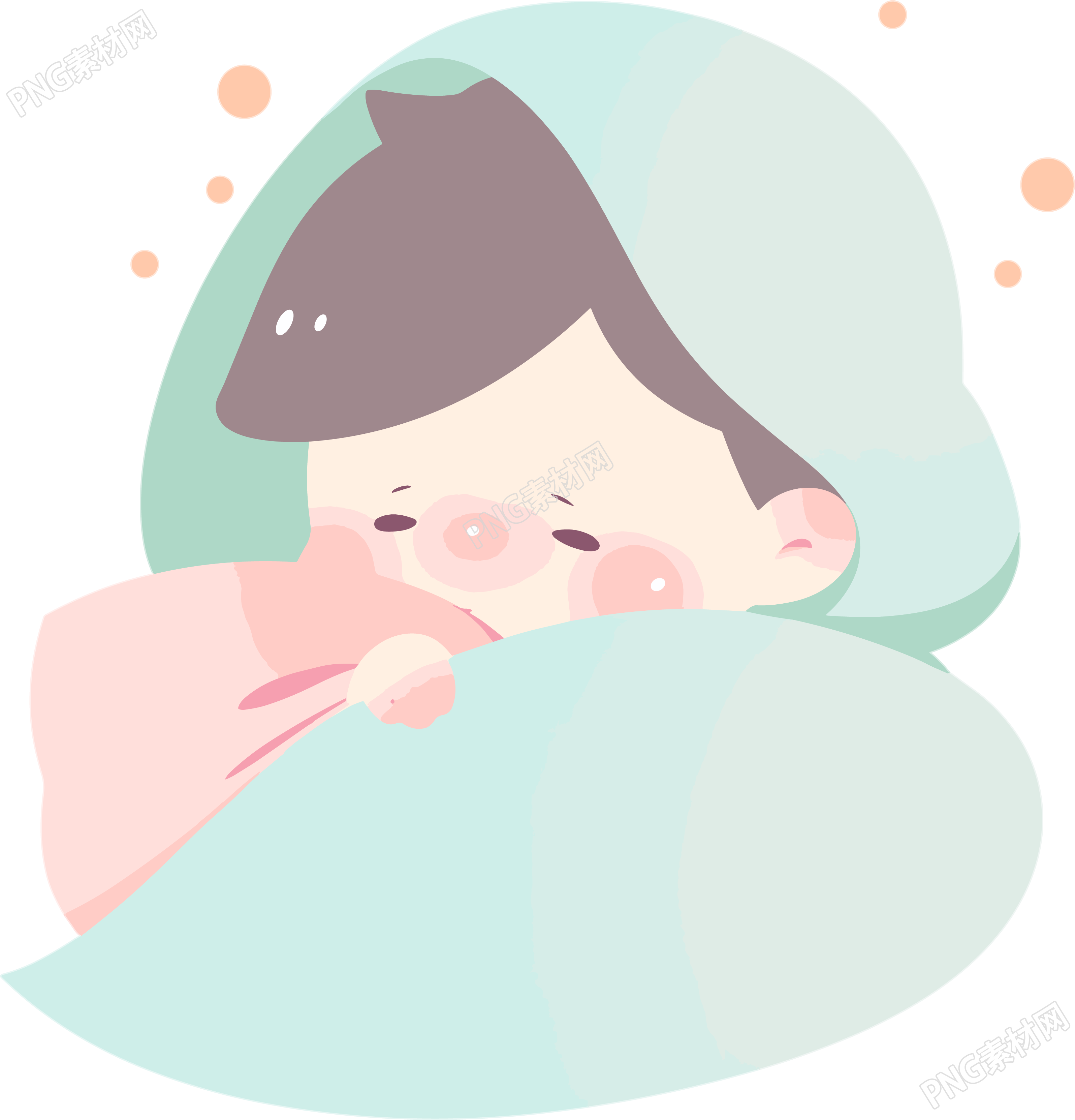 发烧插画设计素材