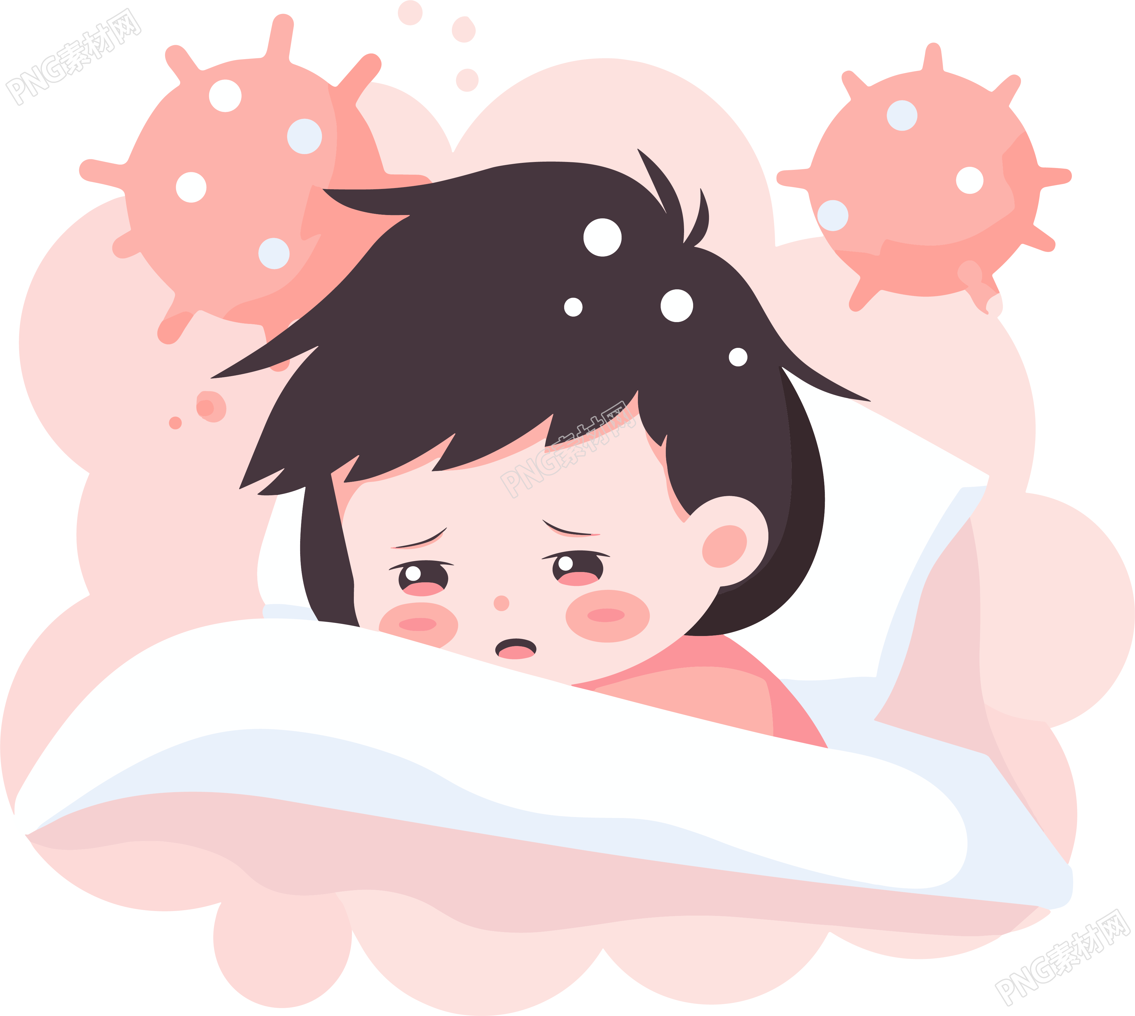 发烧透明背景插图