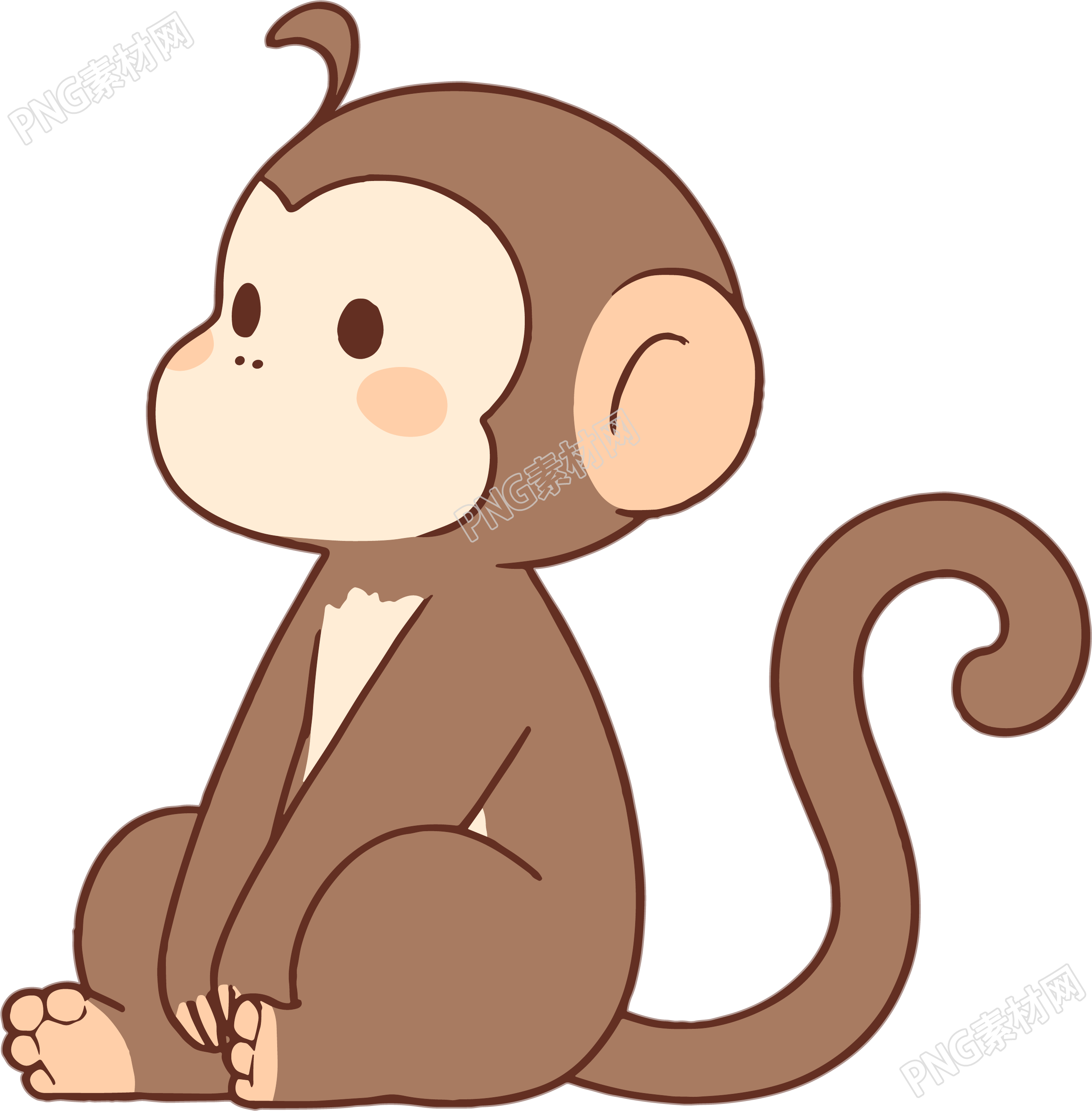 猴子卡通可商用图形素材
