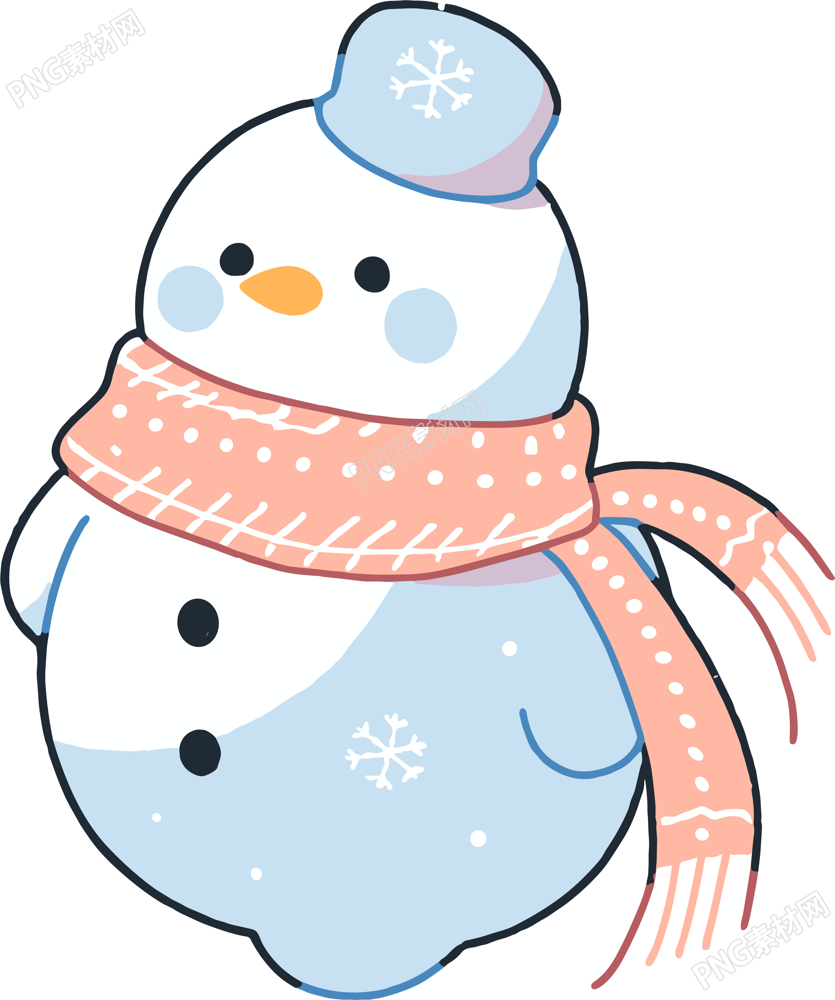 冬天卡通雪人PNG插图
