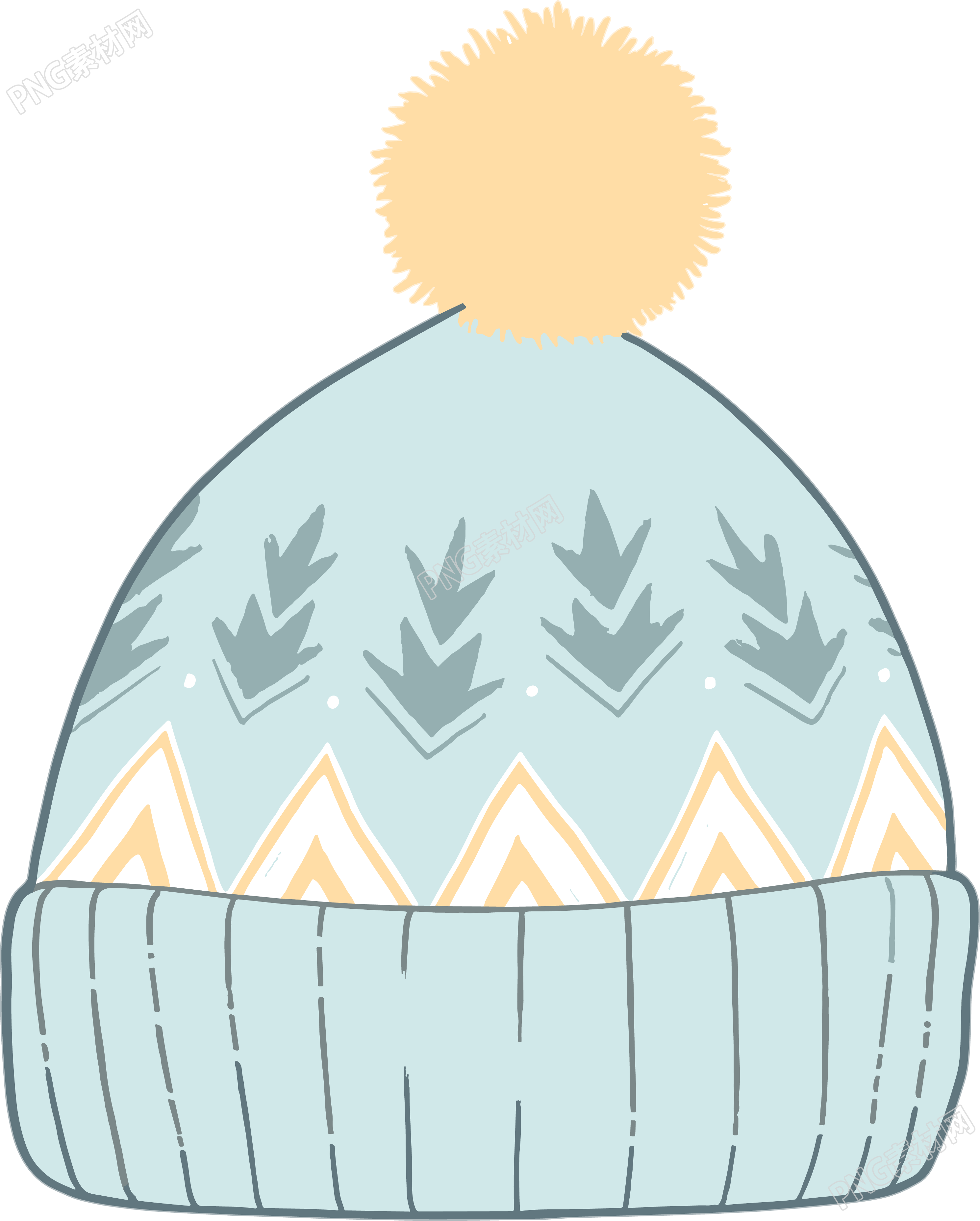 冬天卡通帽子插画素材