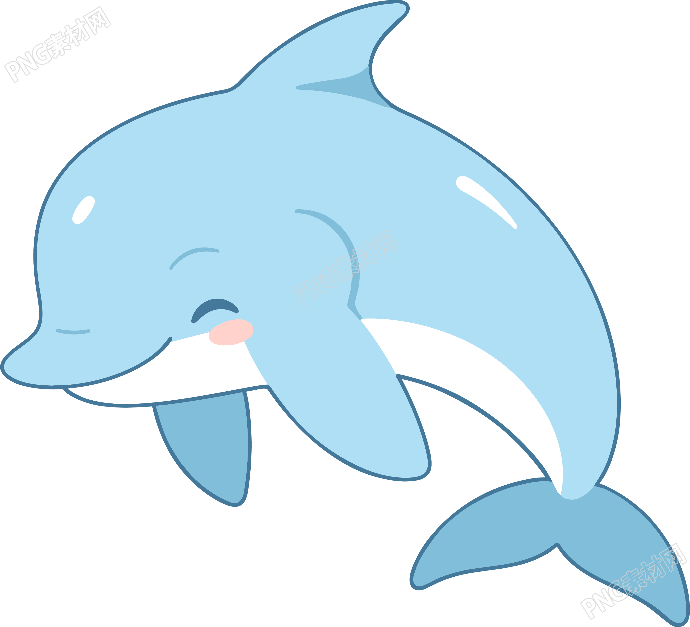 海豚卡通透明背景素材