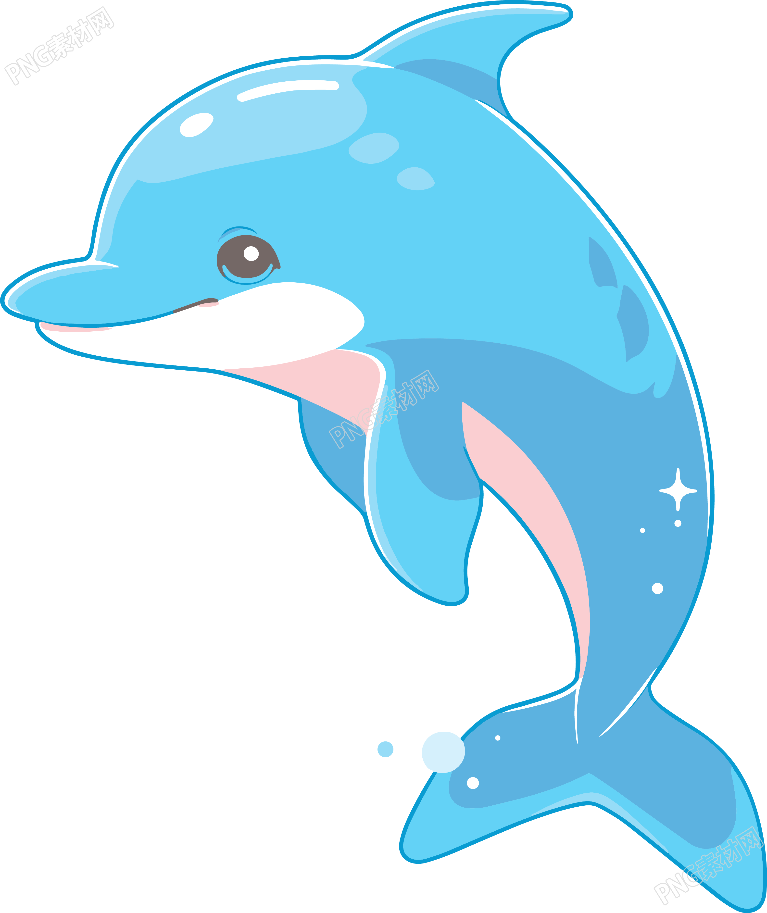 海豚卡通素材插画