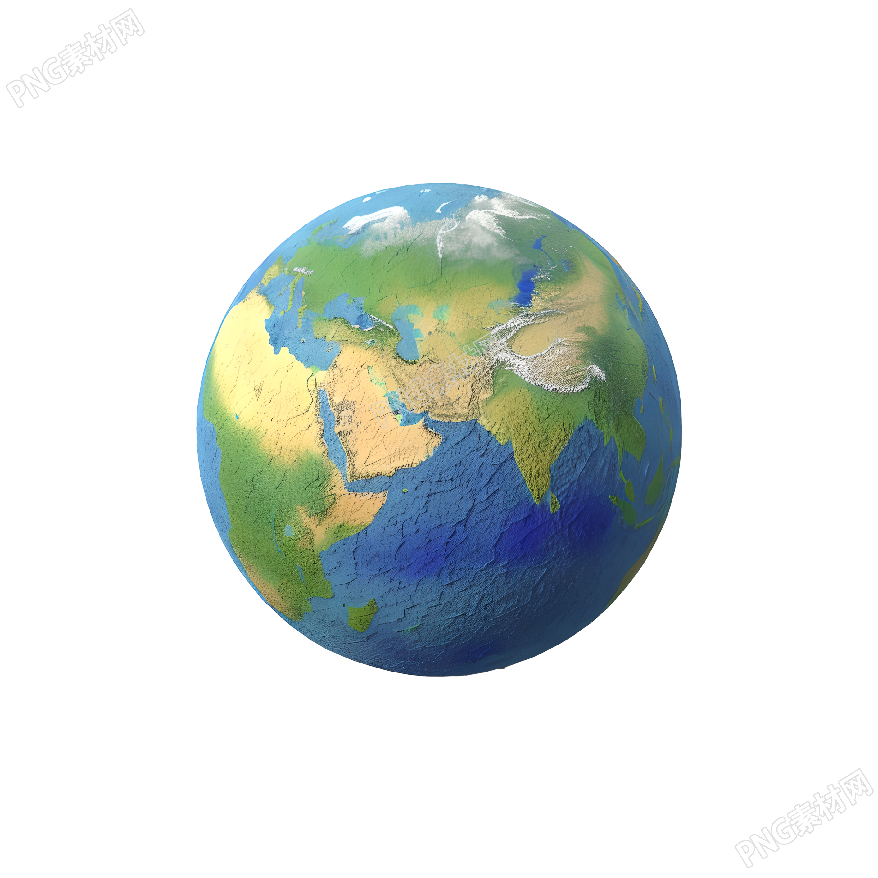 3D地球卡通图案元素