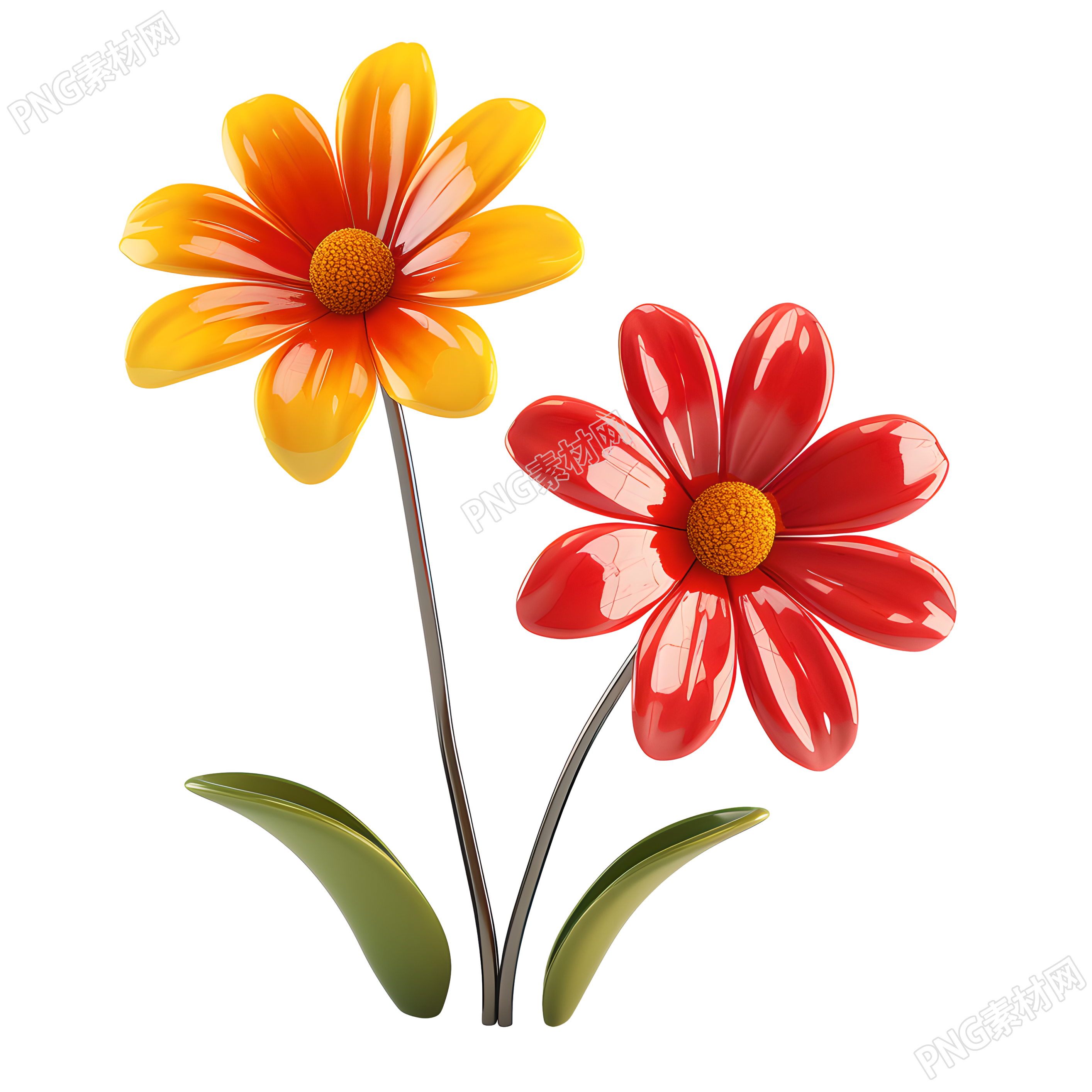 3D花卉透明背景素材