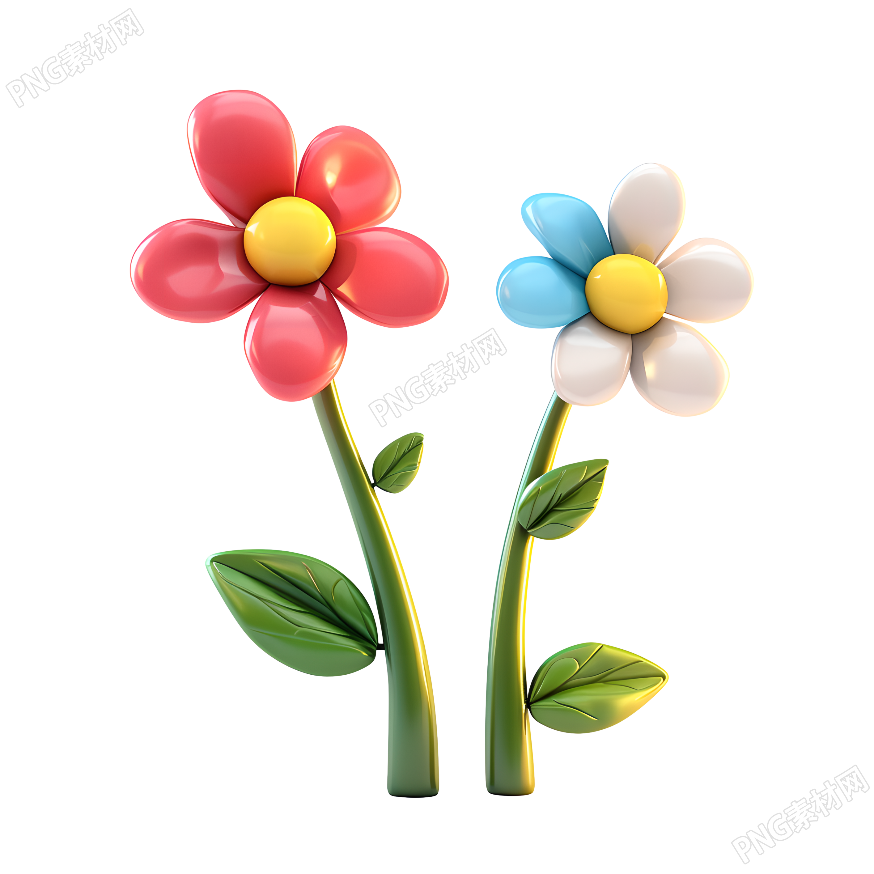 3D花卉可爱简洁素材