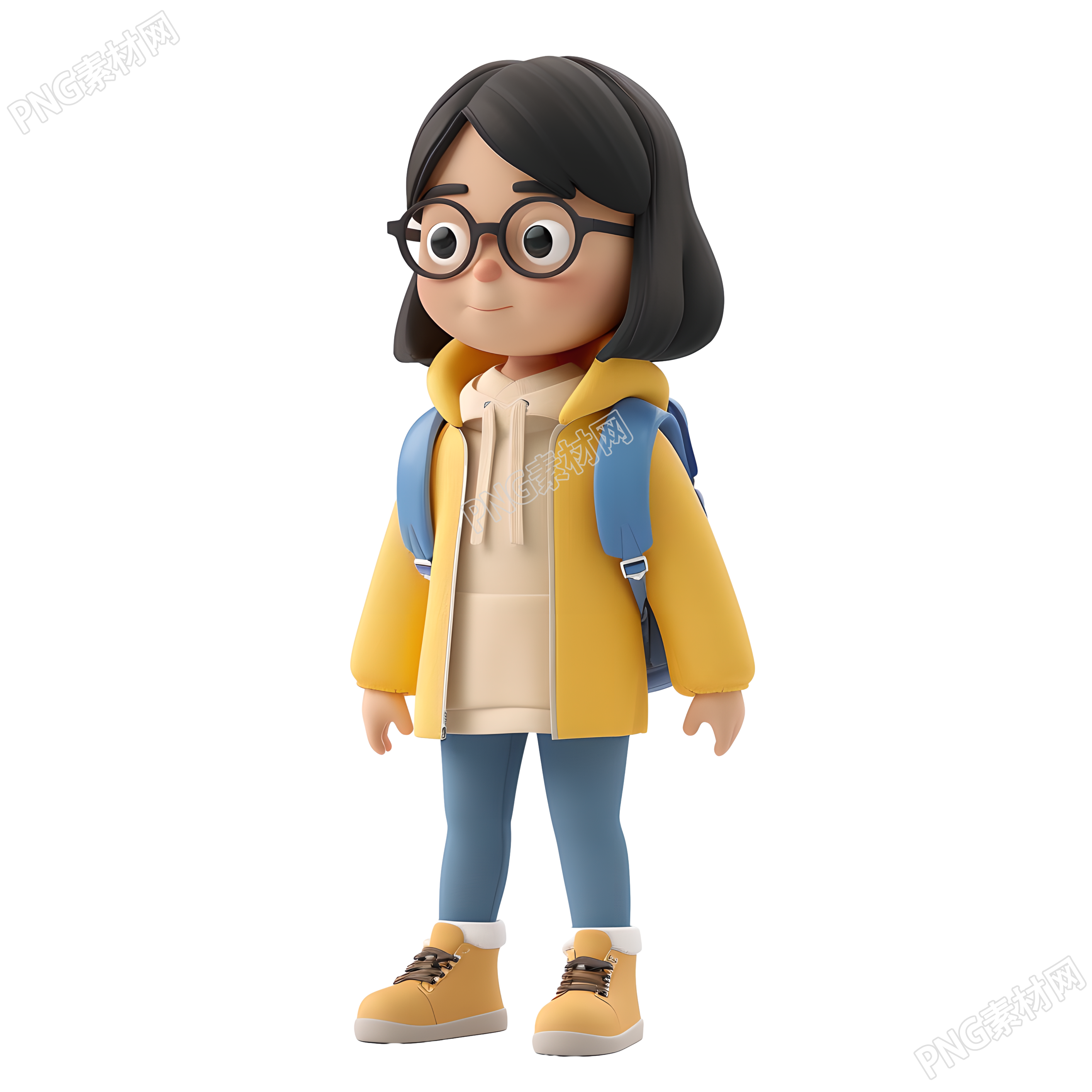 卡通学生3D素材