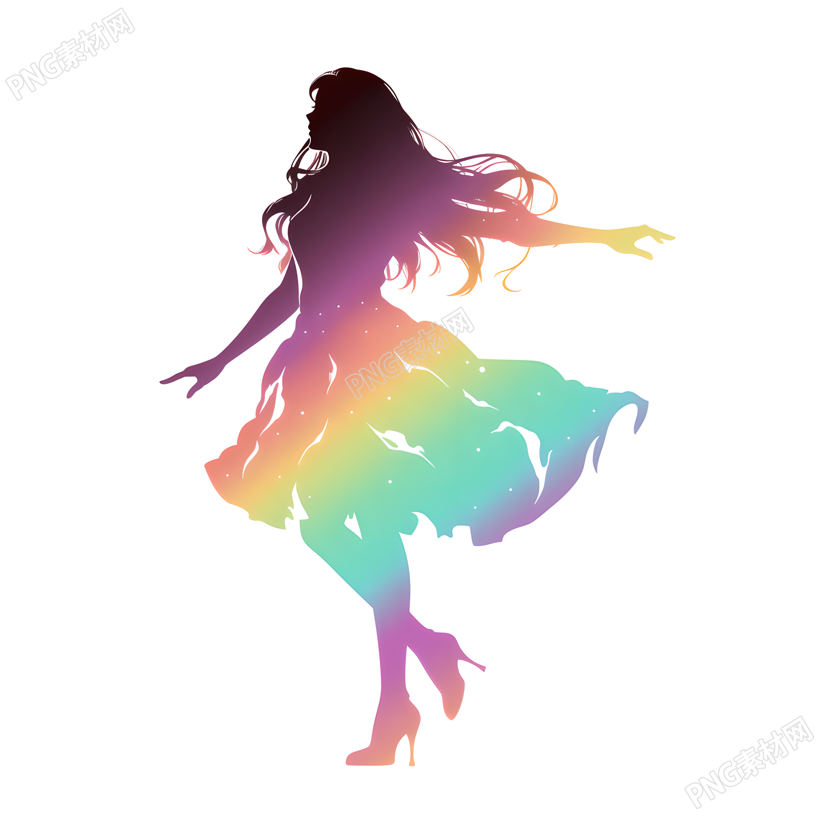 舞蹈剪影插图