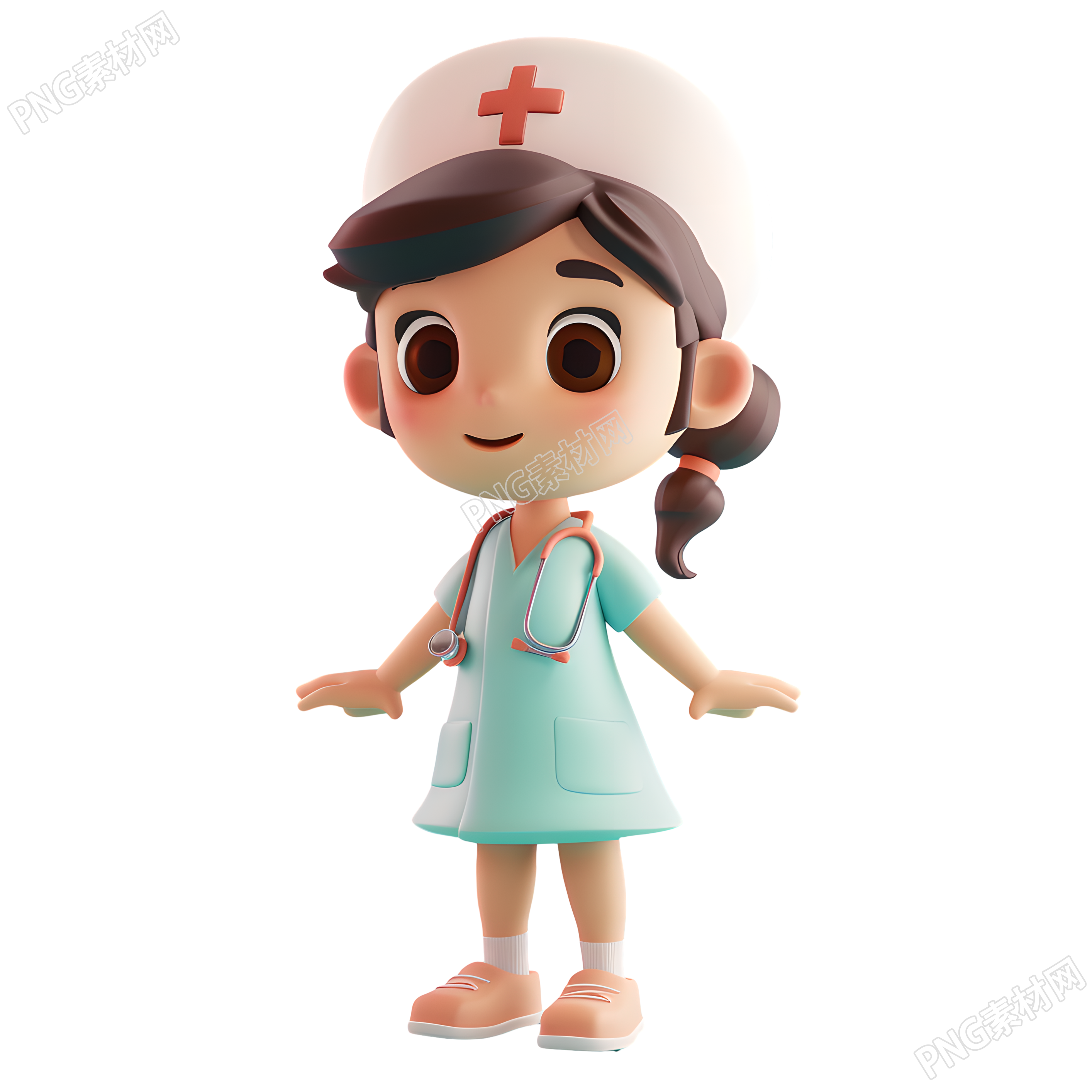 3D护士卡通插图