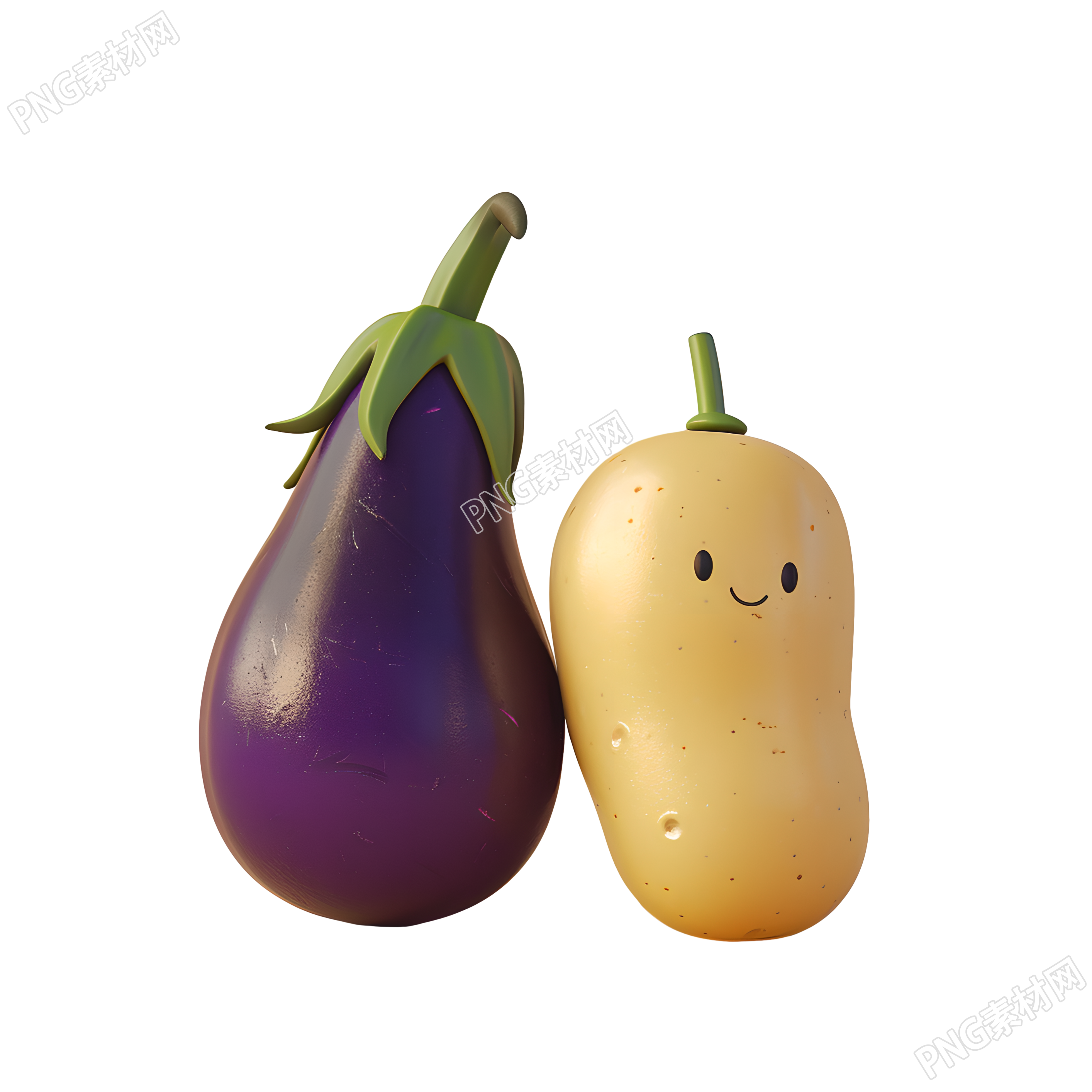 果蔬茄子土豆插画