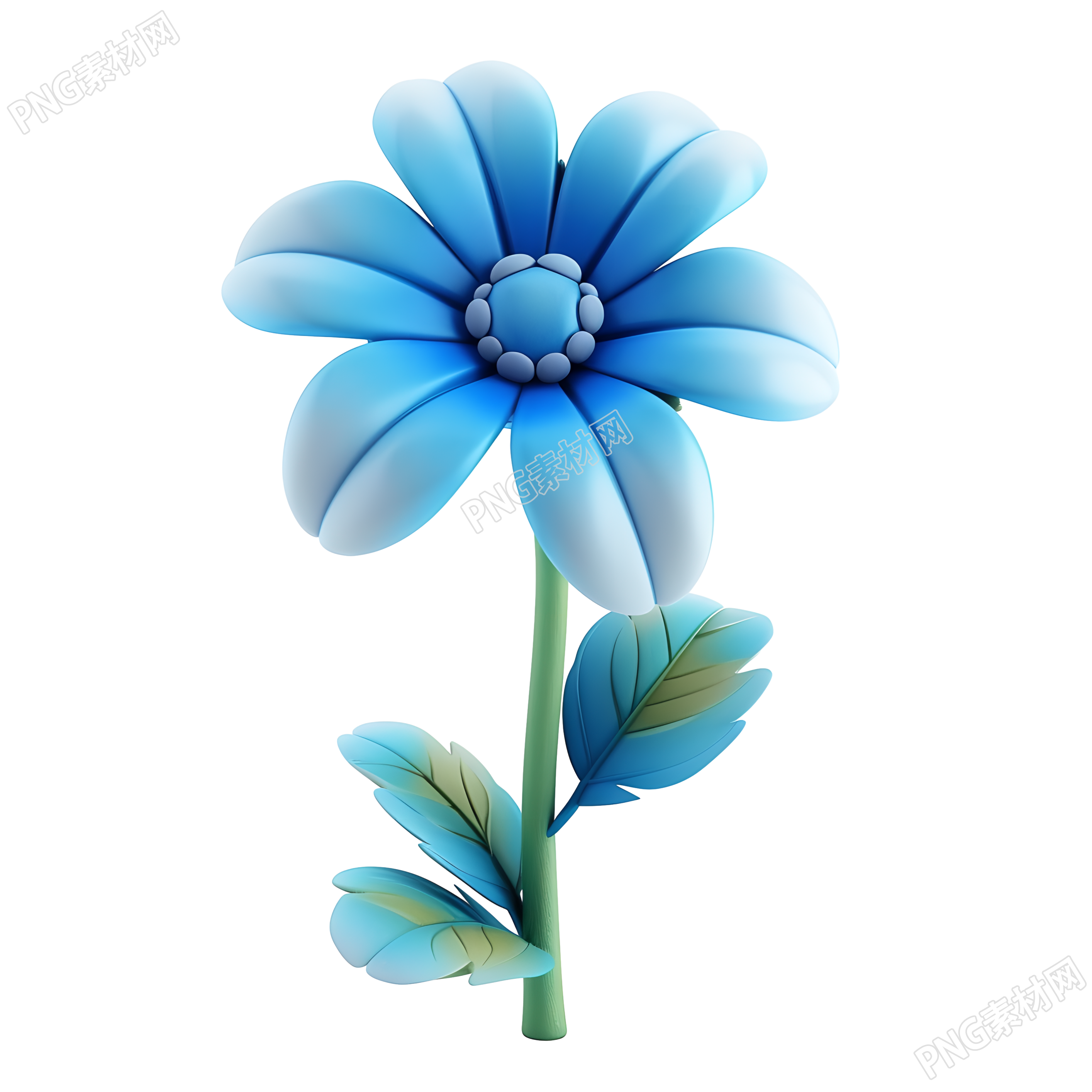 3D花朵透明背景插画