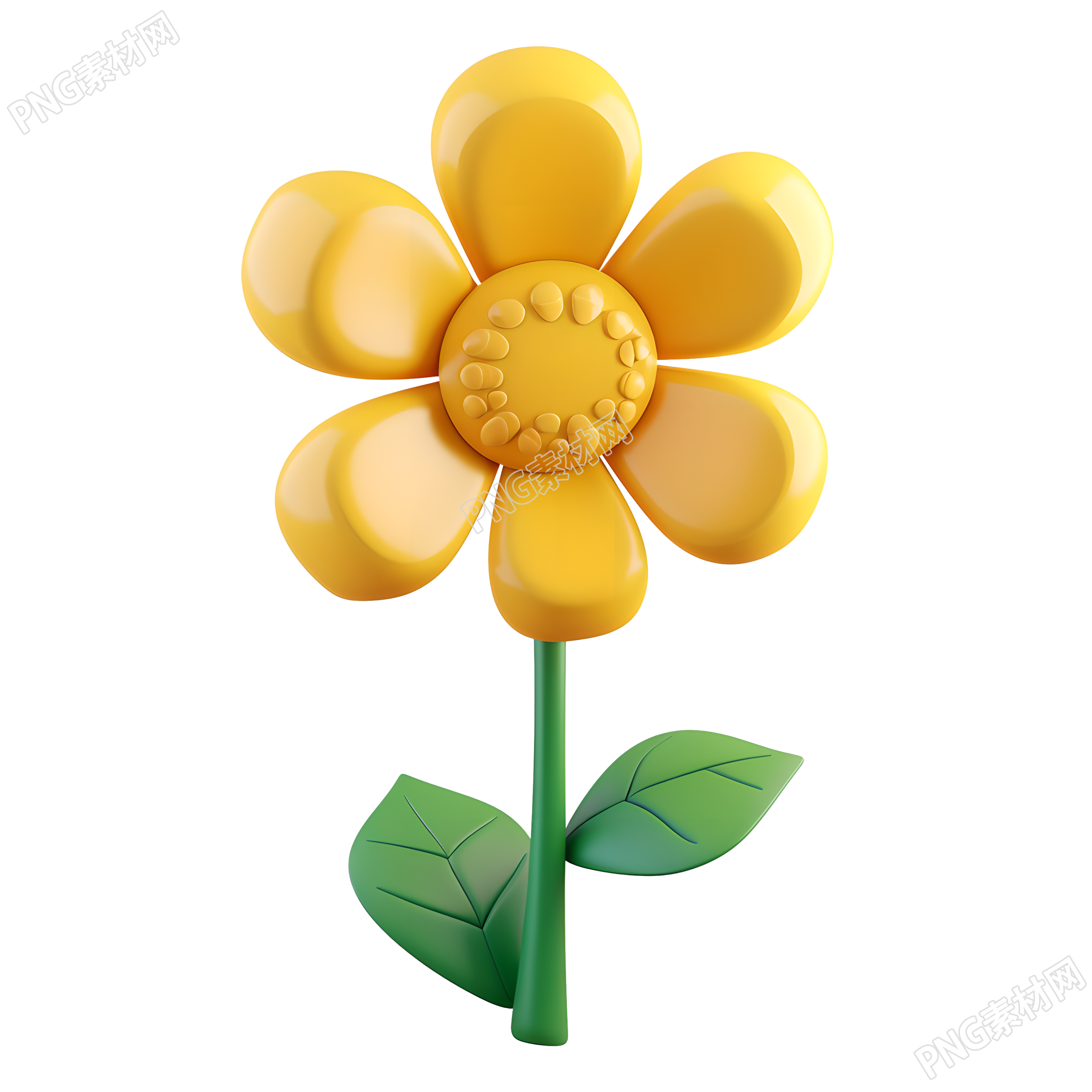 3D花朵可爱插图