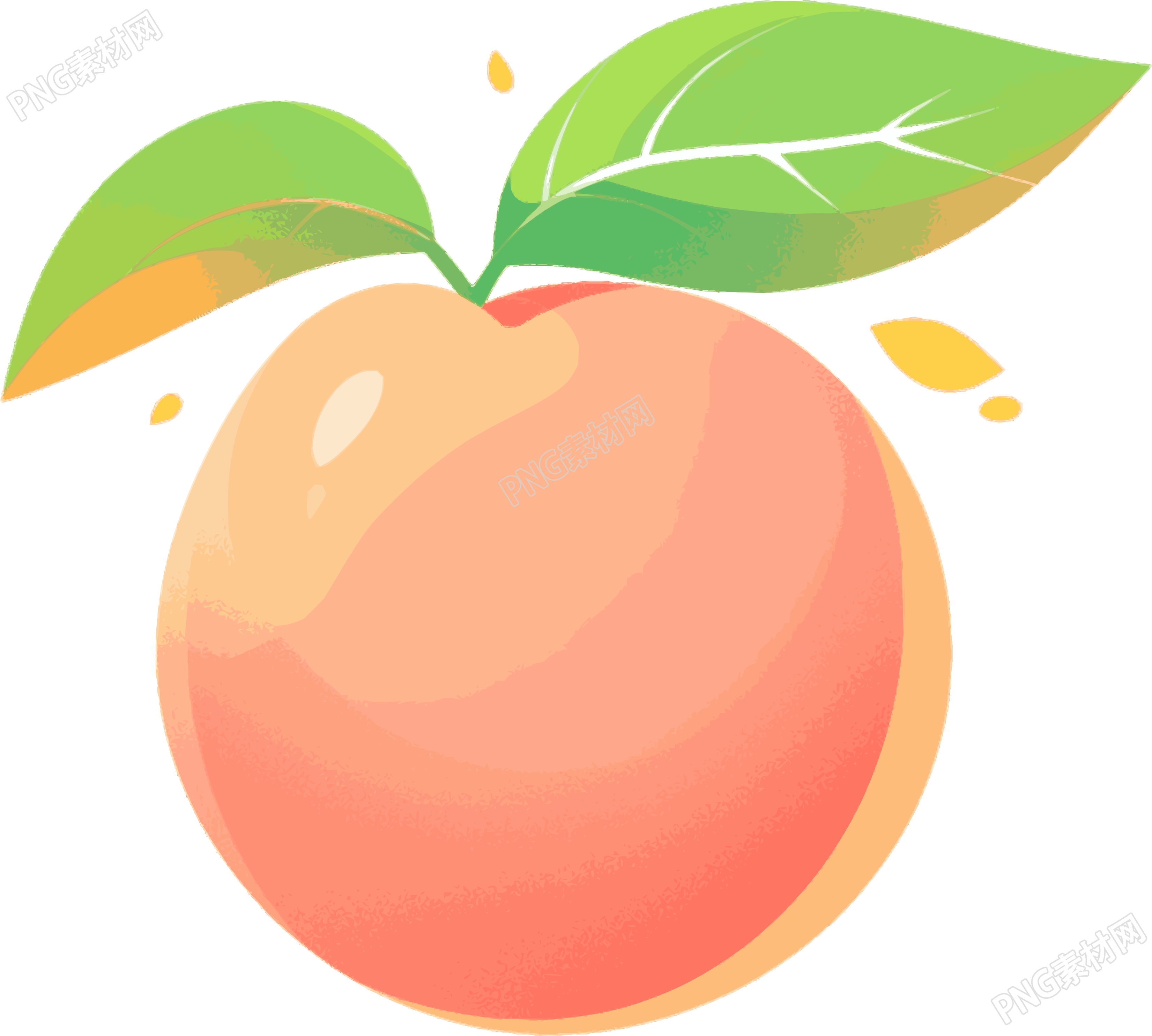 桃子卡通插画
