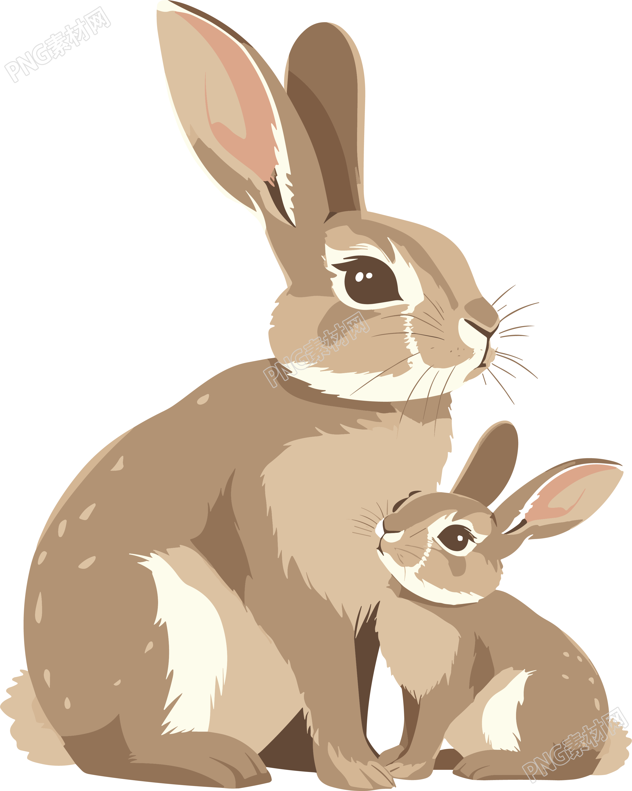 兔妈妈卡通插画