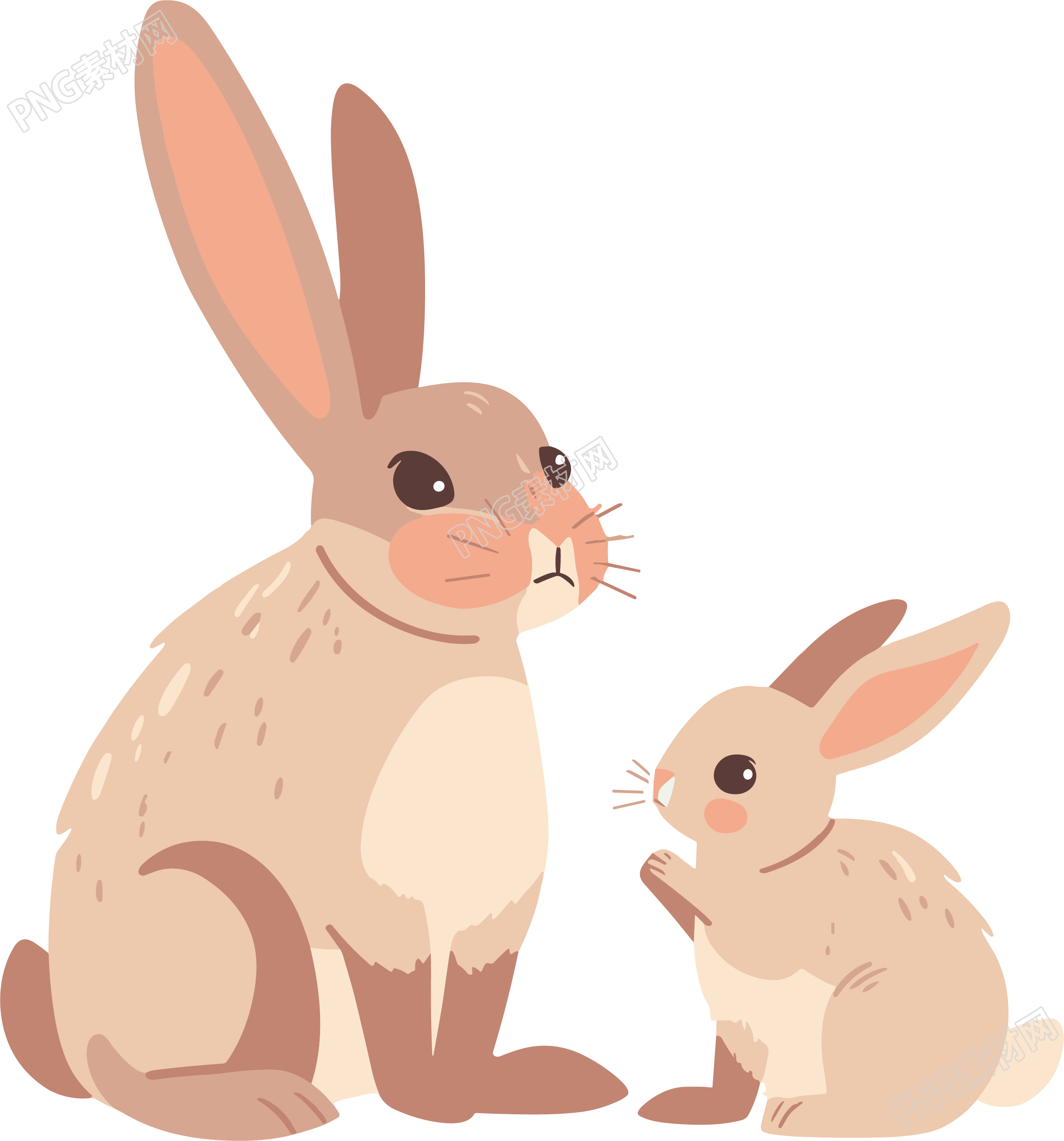 兔妈妈卡通平面插画