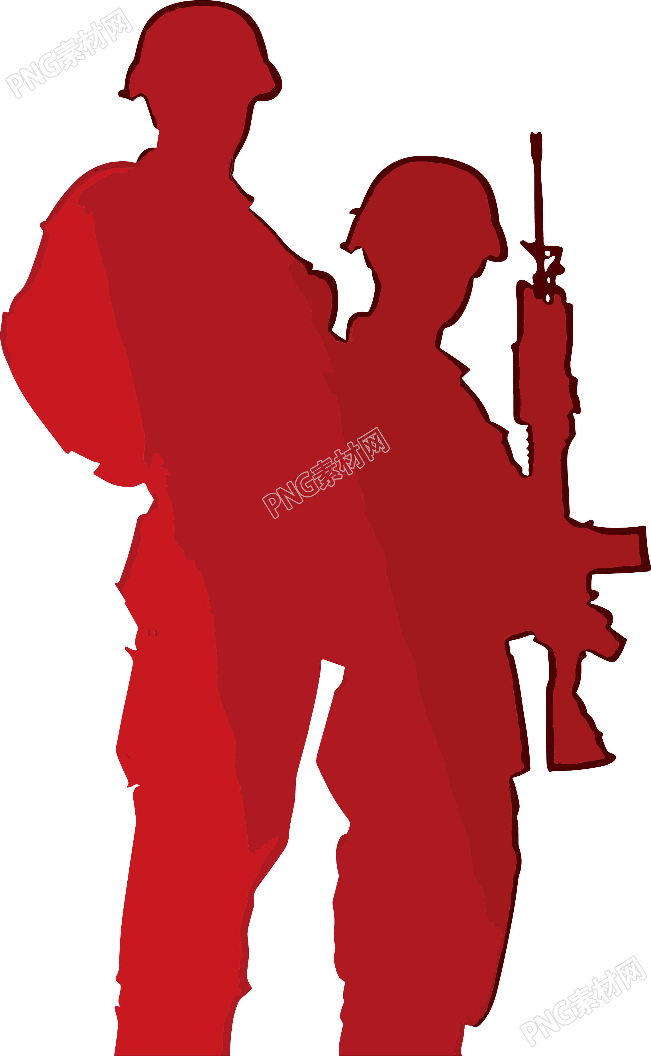士兵剪影插图