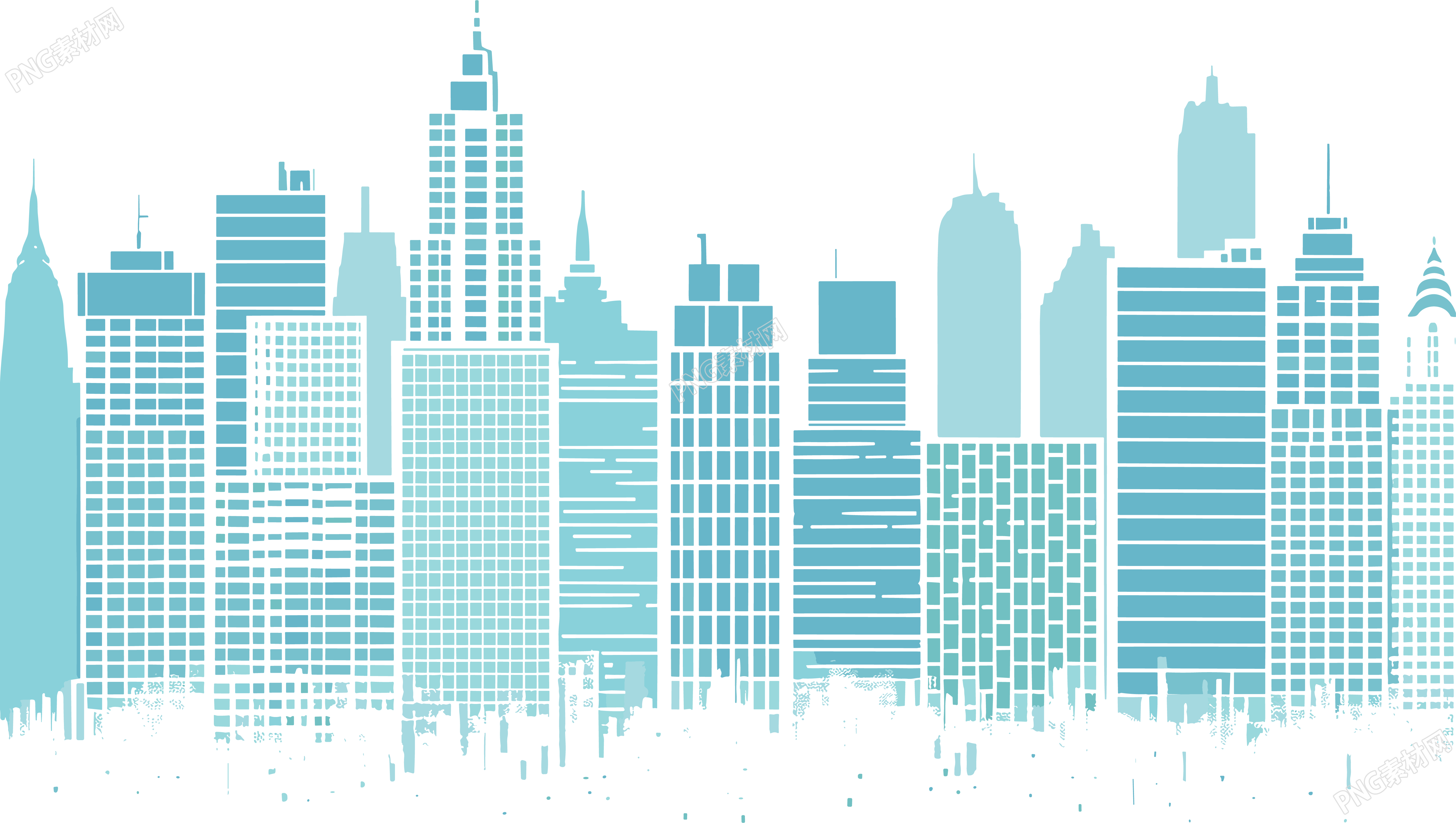 颗粒感城市简洁大气插画