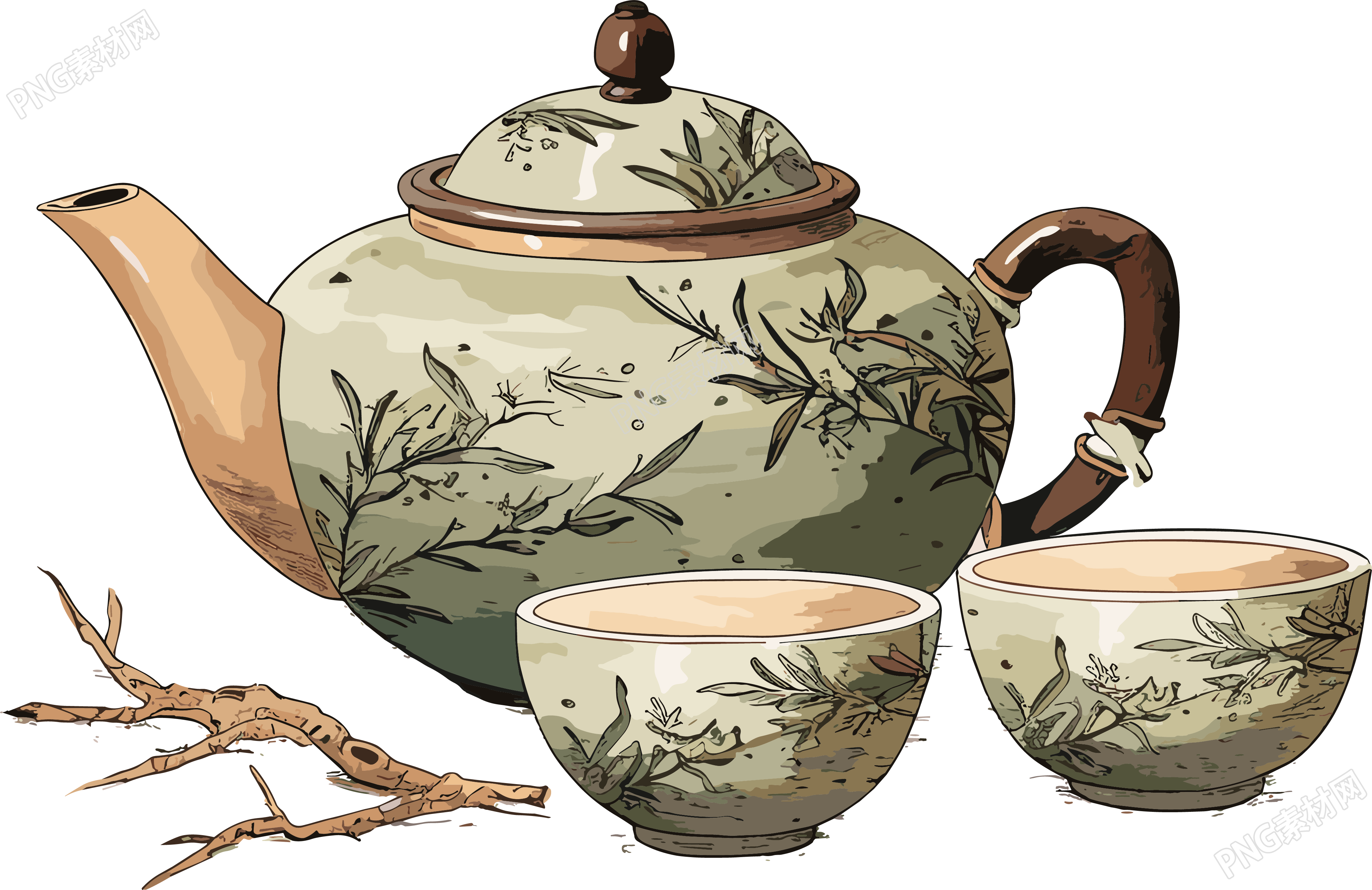 中式茶壶插图
