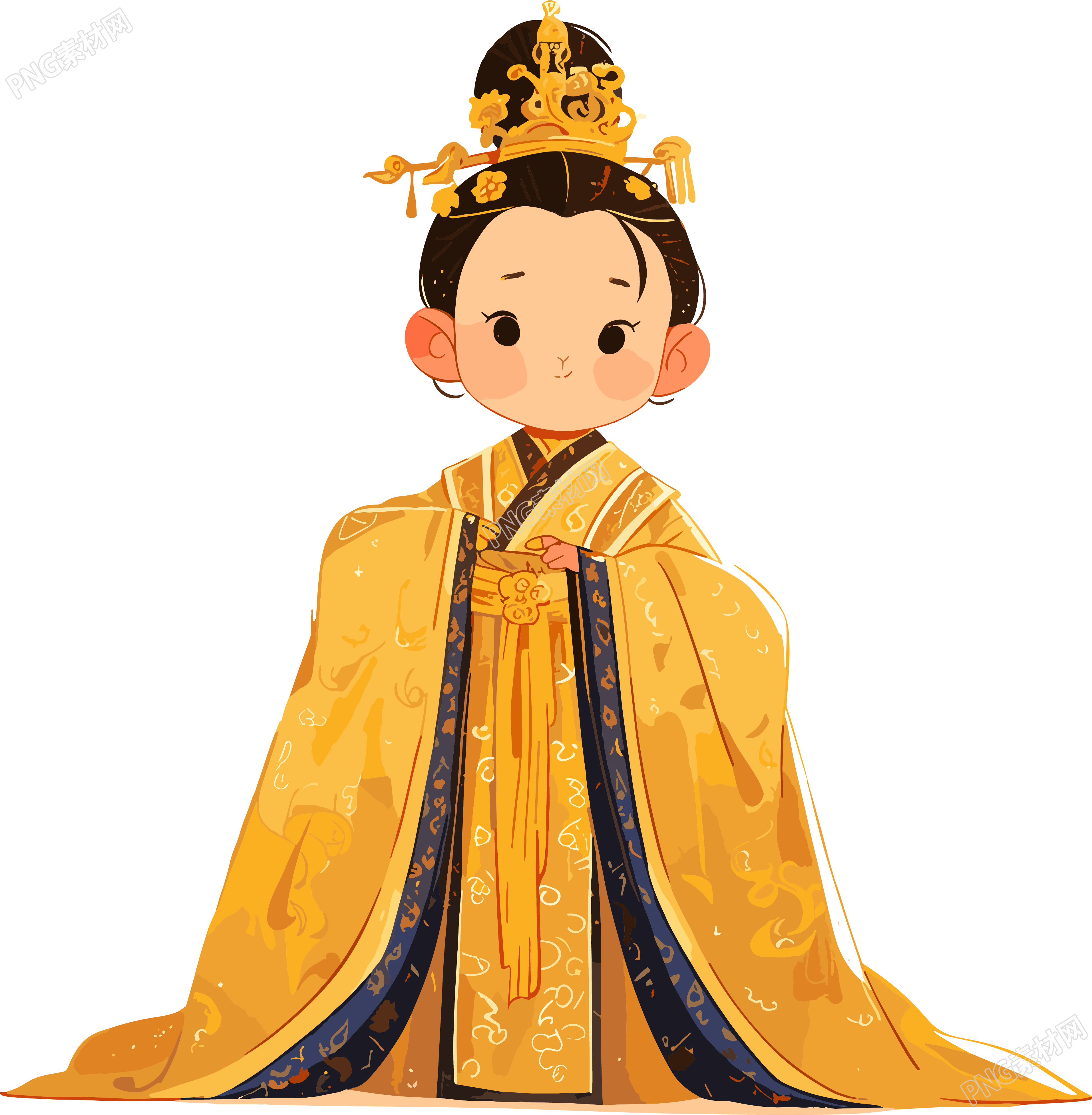古风小孩插画素材