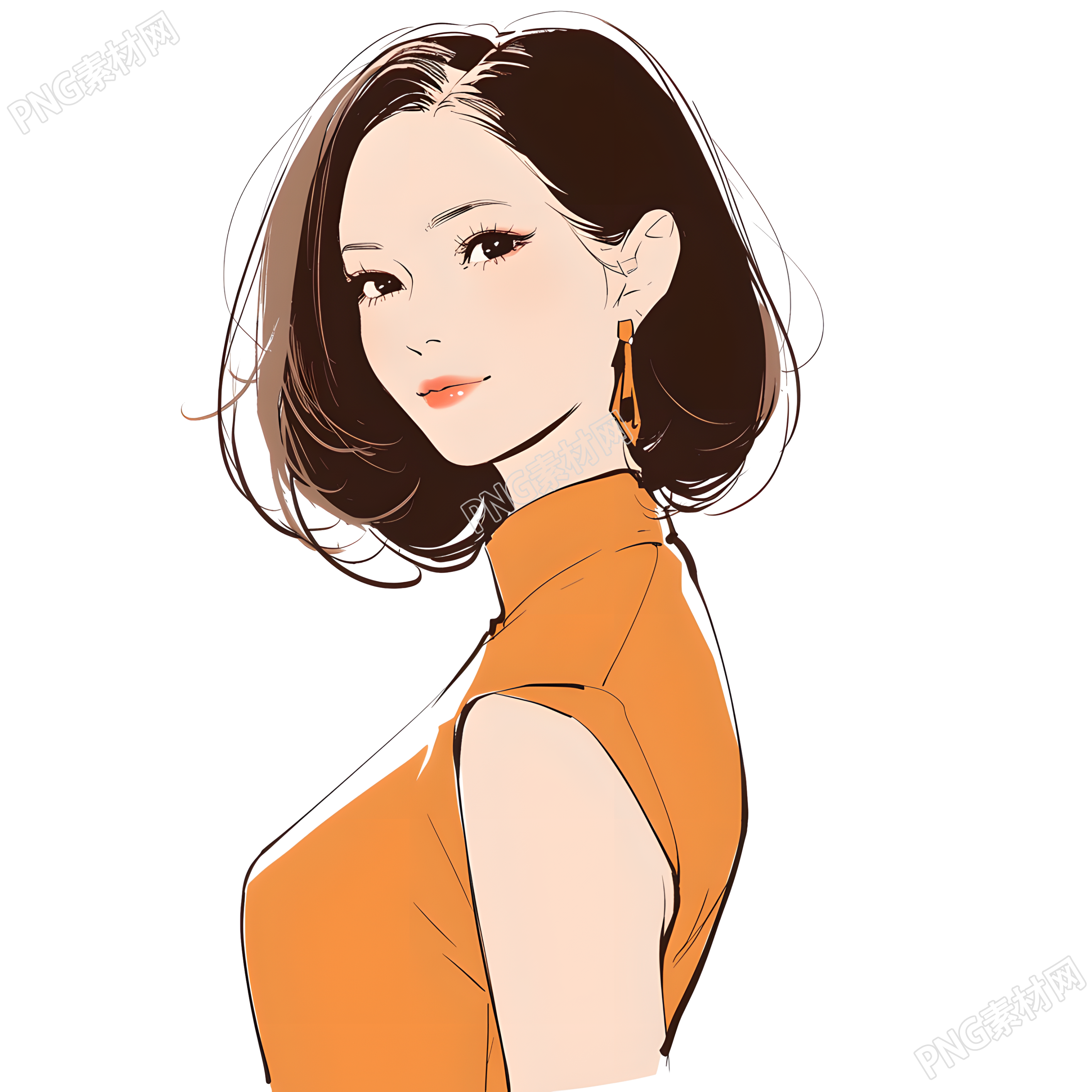 魅力女性唯美插图