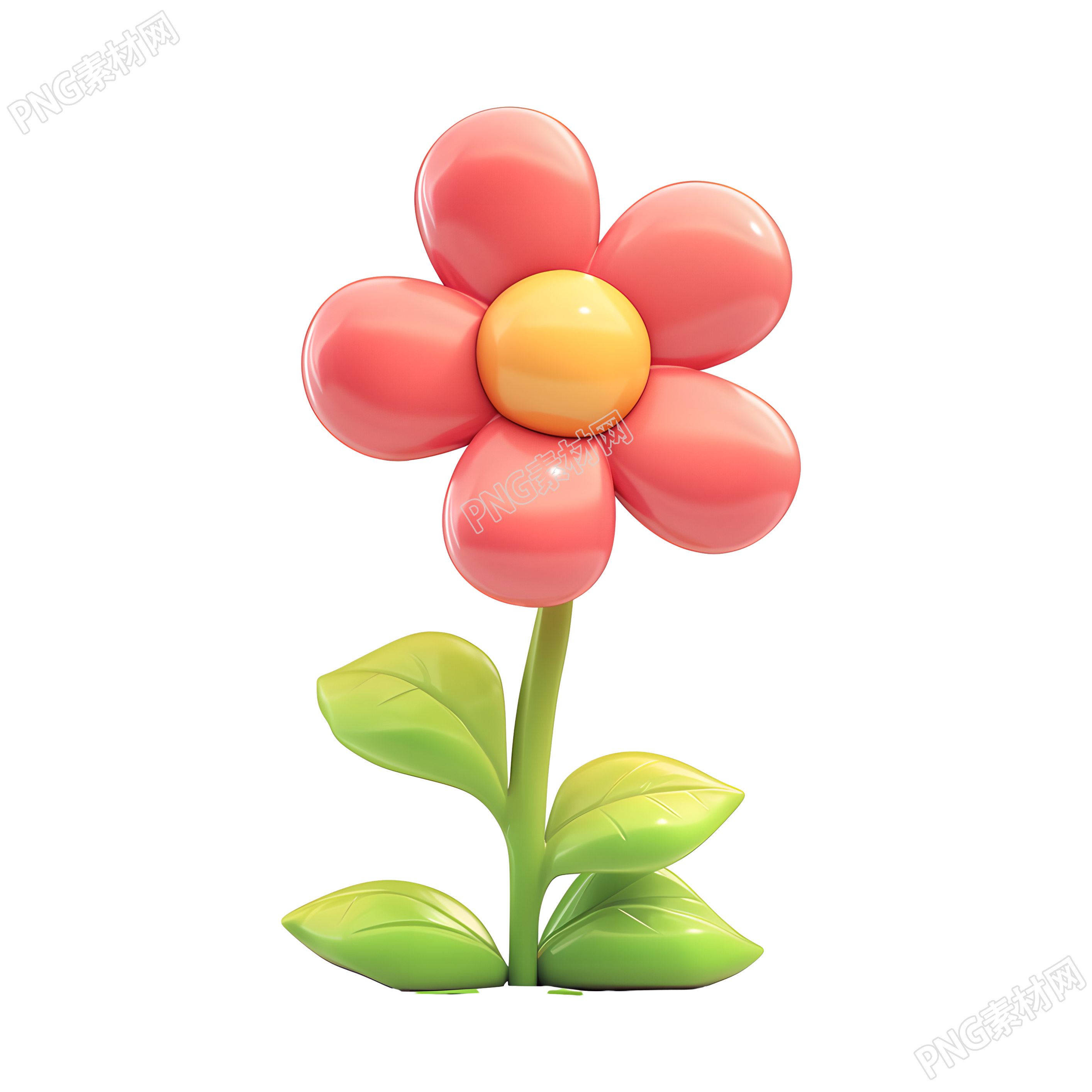 3D花朵可爱简约插画