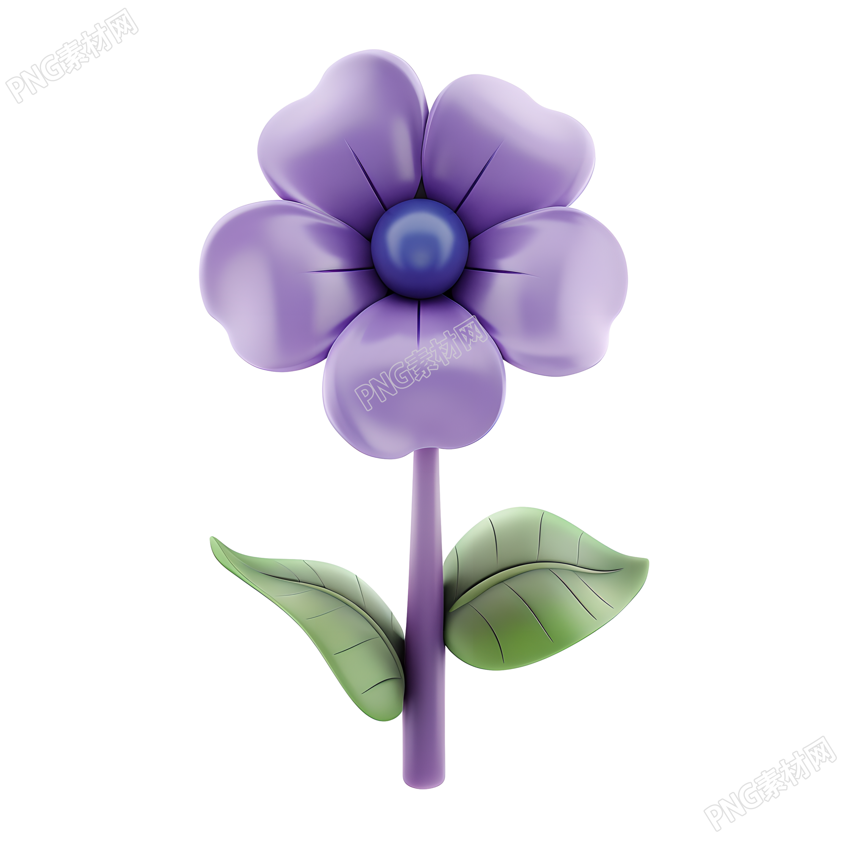 3D花朵紫色插图