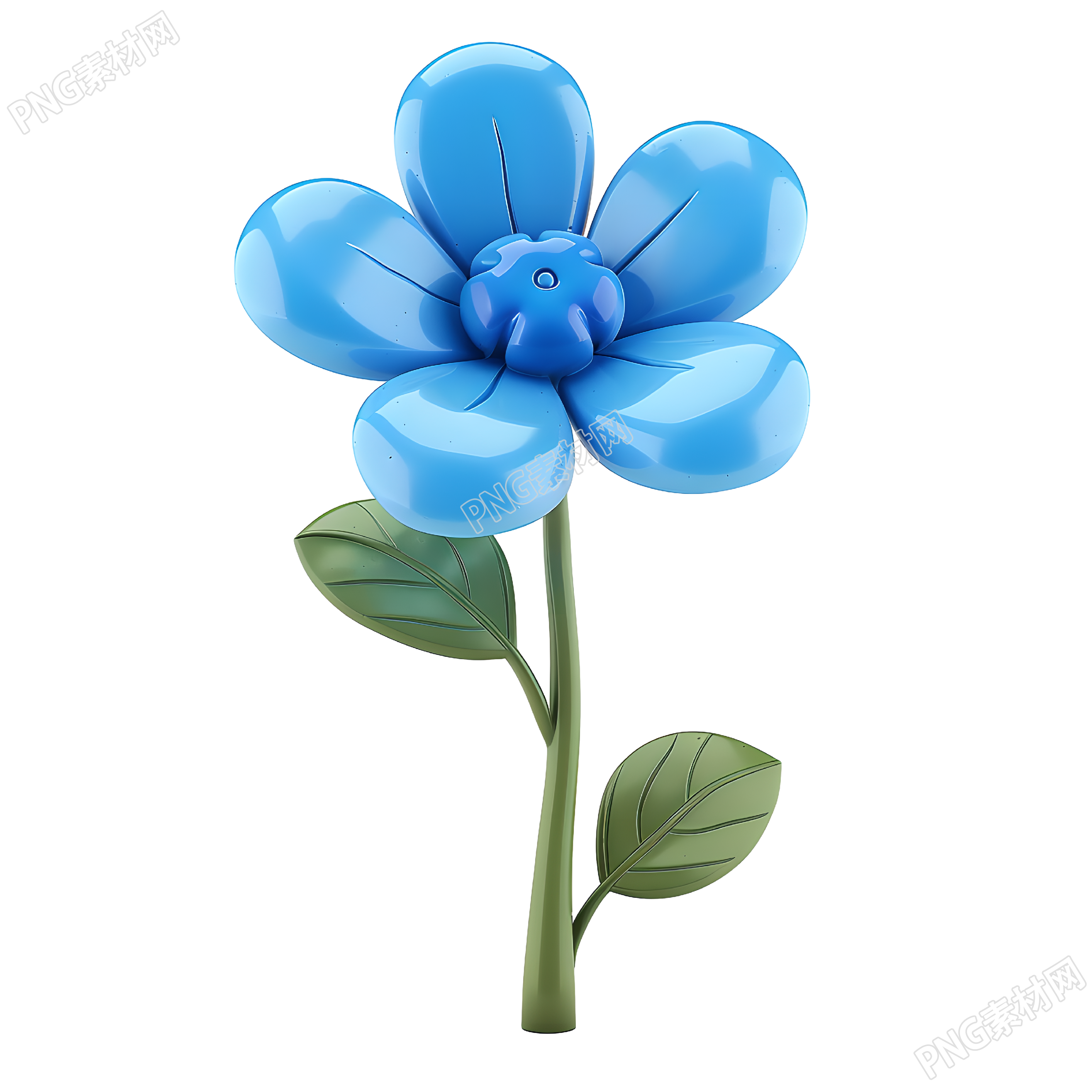 3D花朵卡通插画