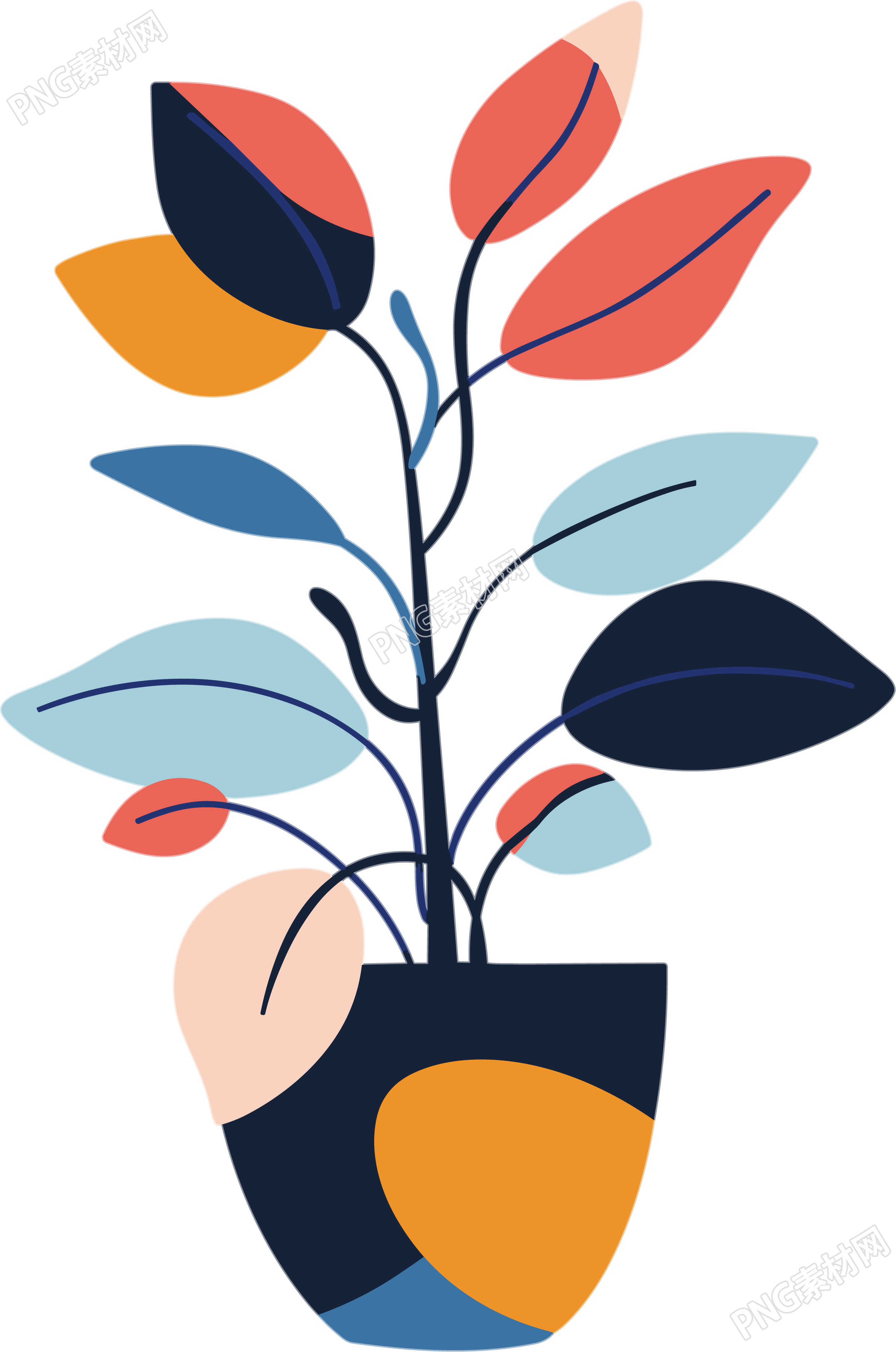 抽象植物简约图形素材