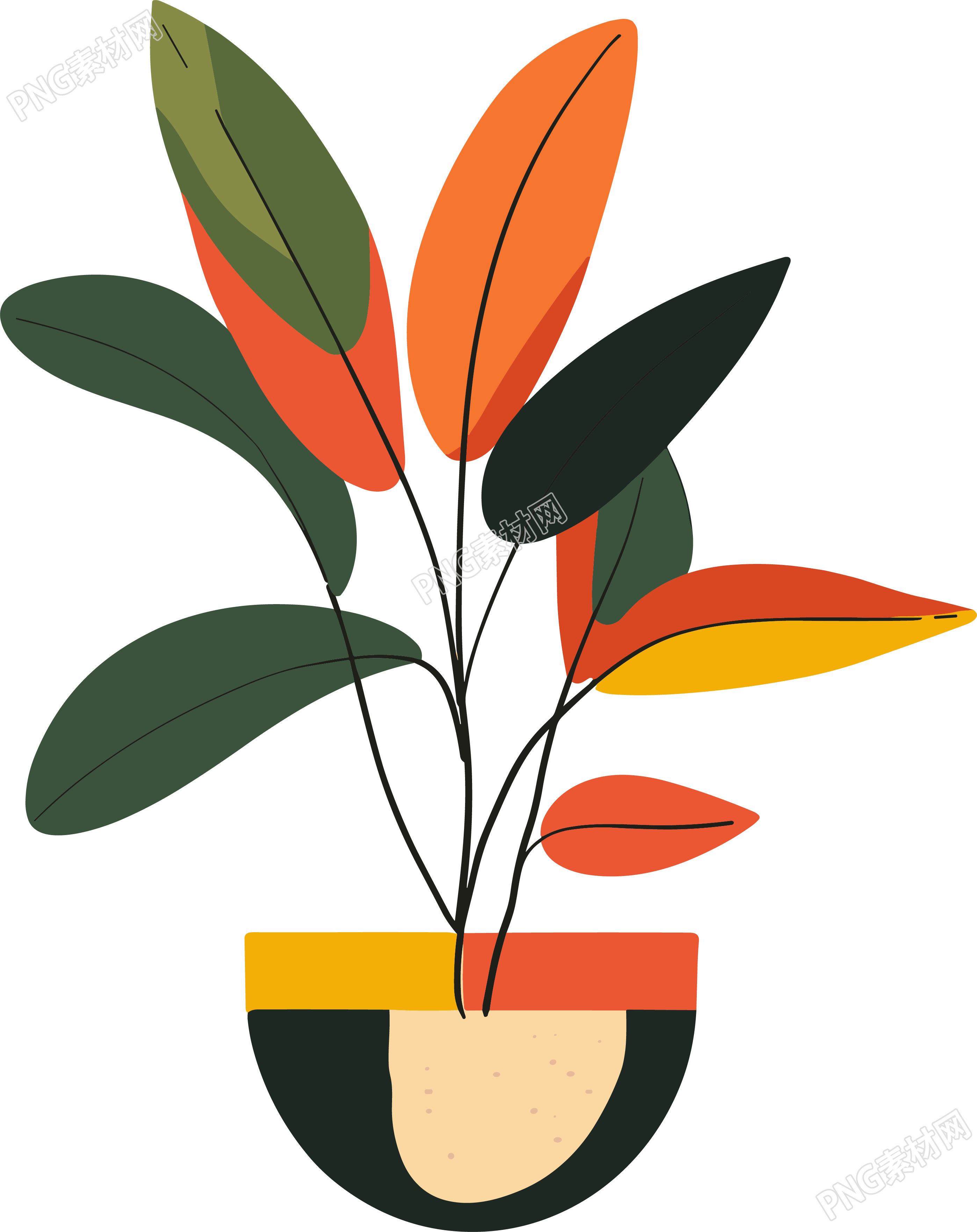 抽象植物创意插画