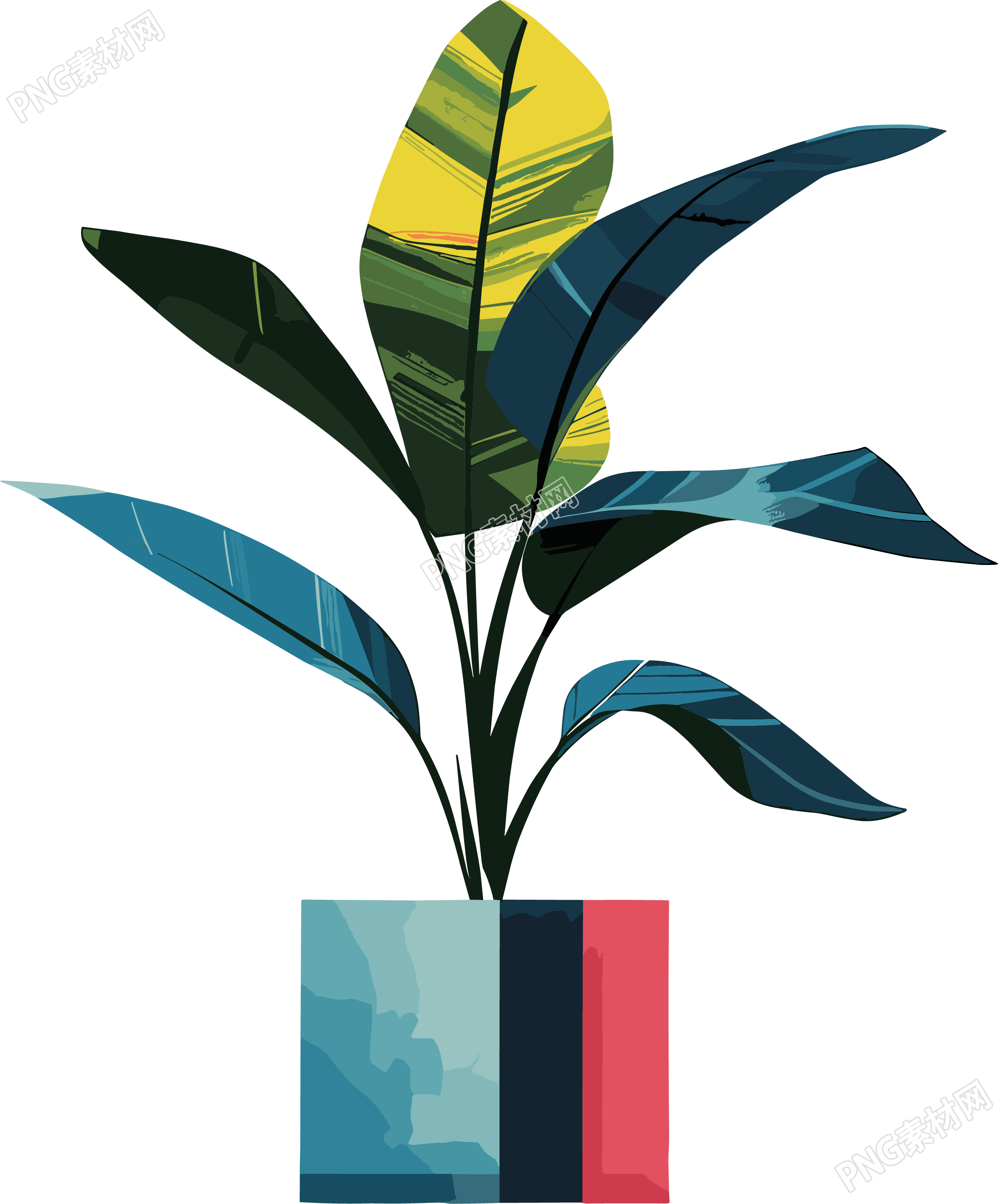 抽象植物透明背景素材