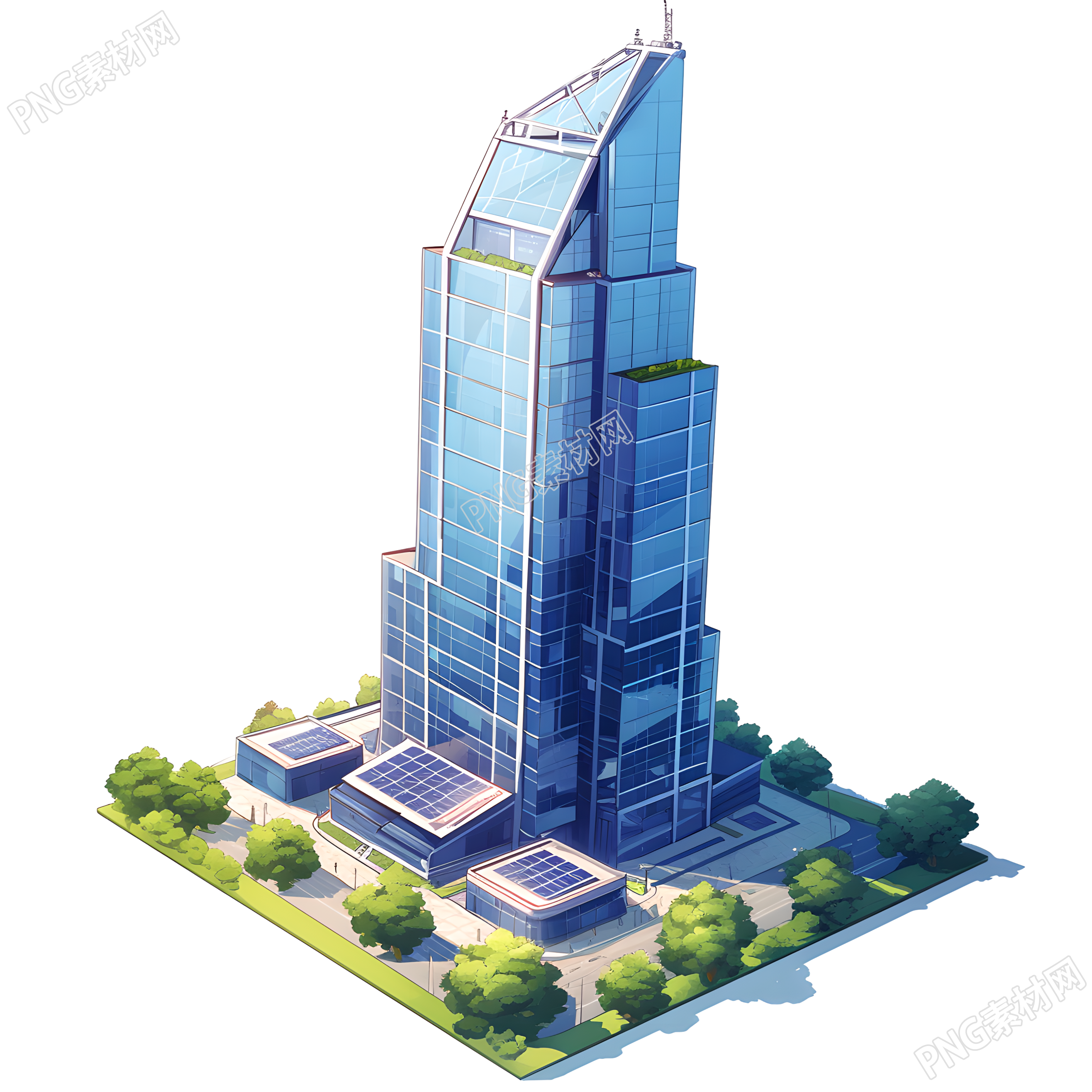 3D摩天大楼插画素材