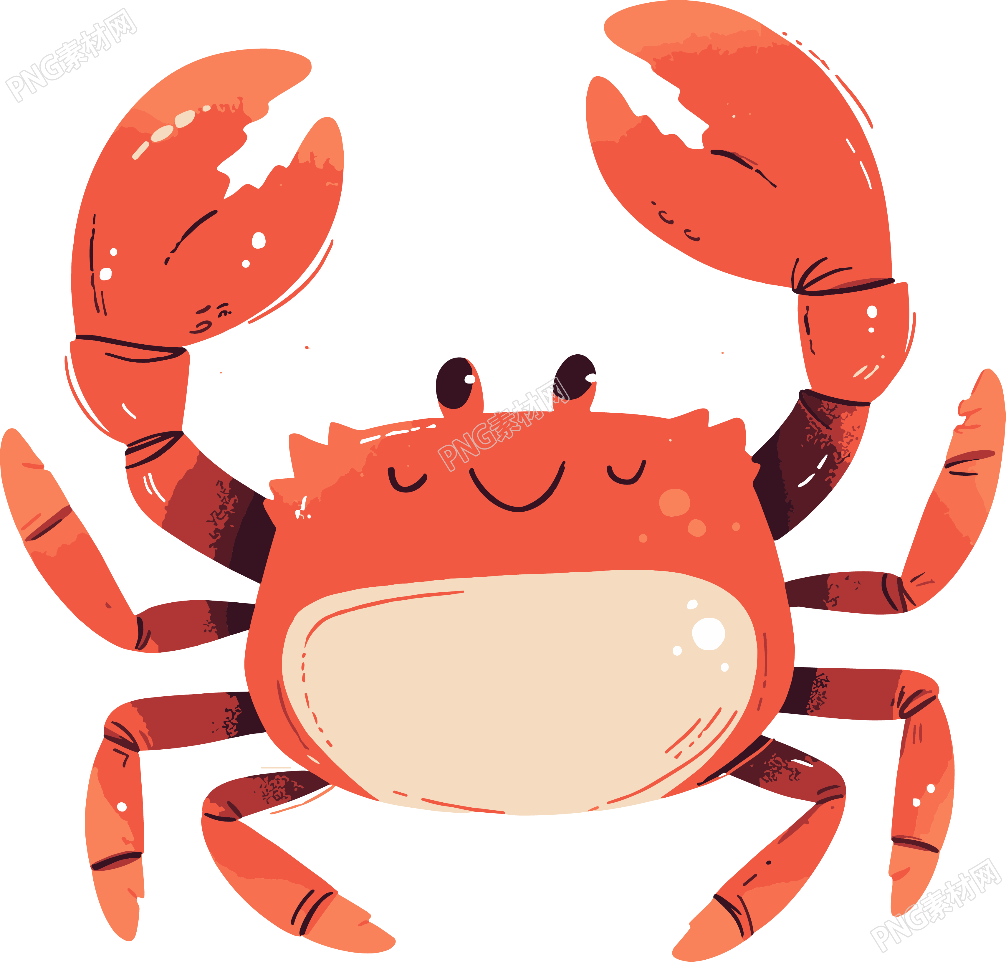 卡通螃蟹插画设计