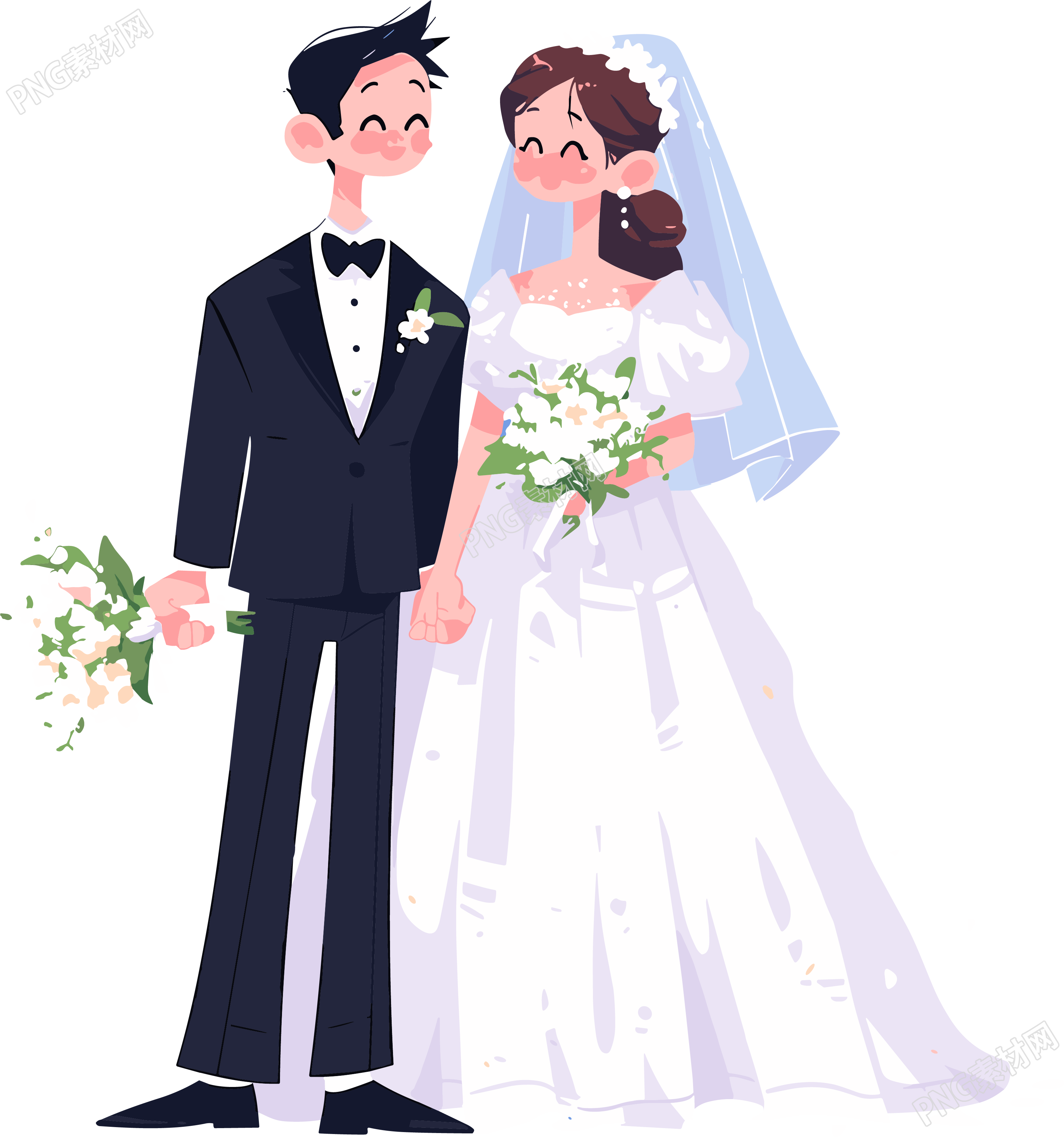 新婚夫妇透明背景素材