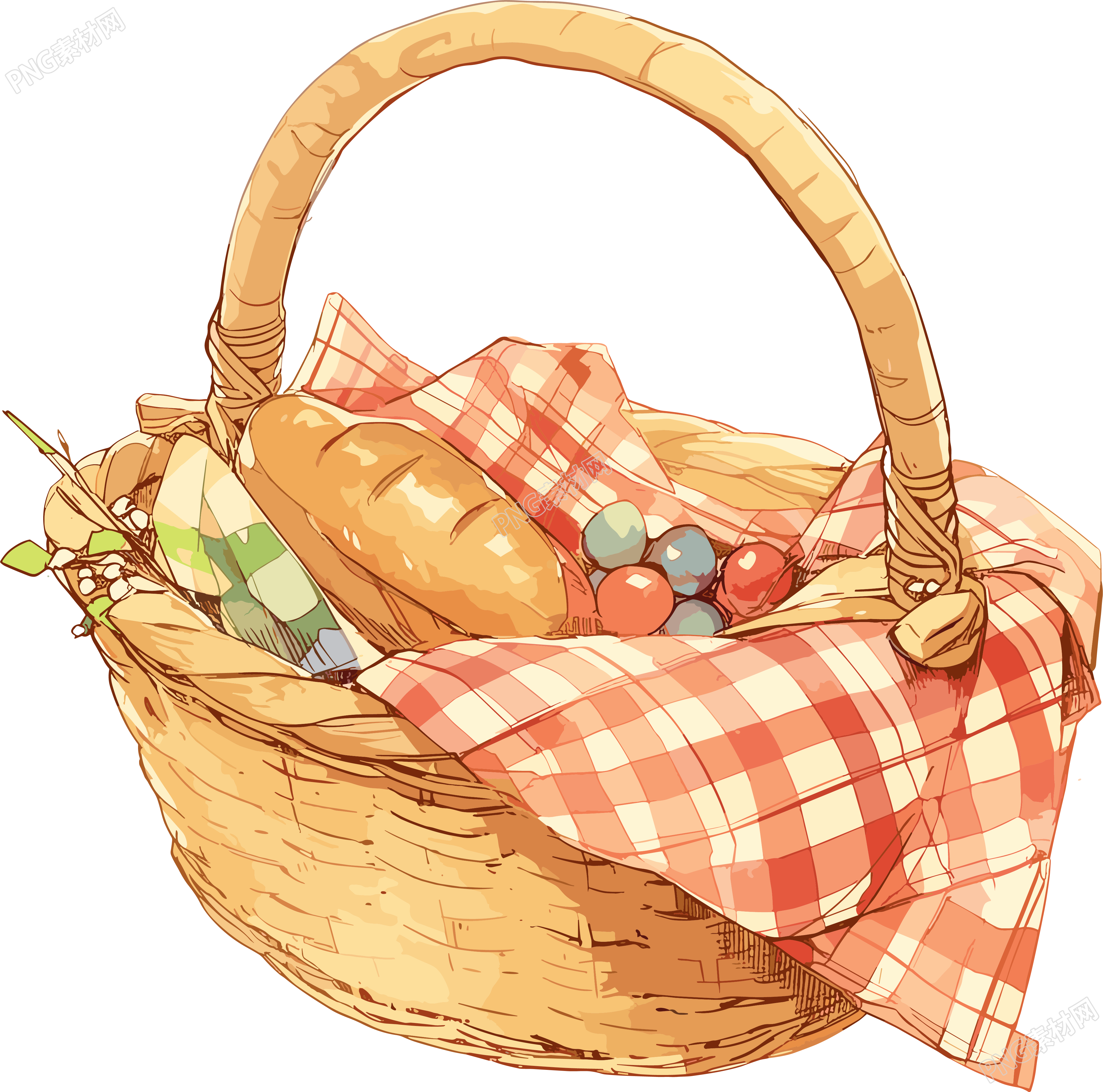 野餐美食插画设计素材