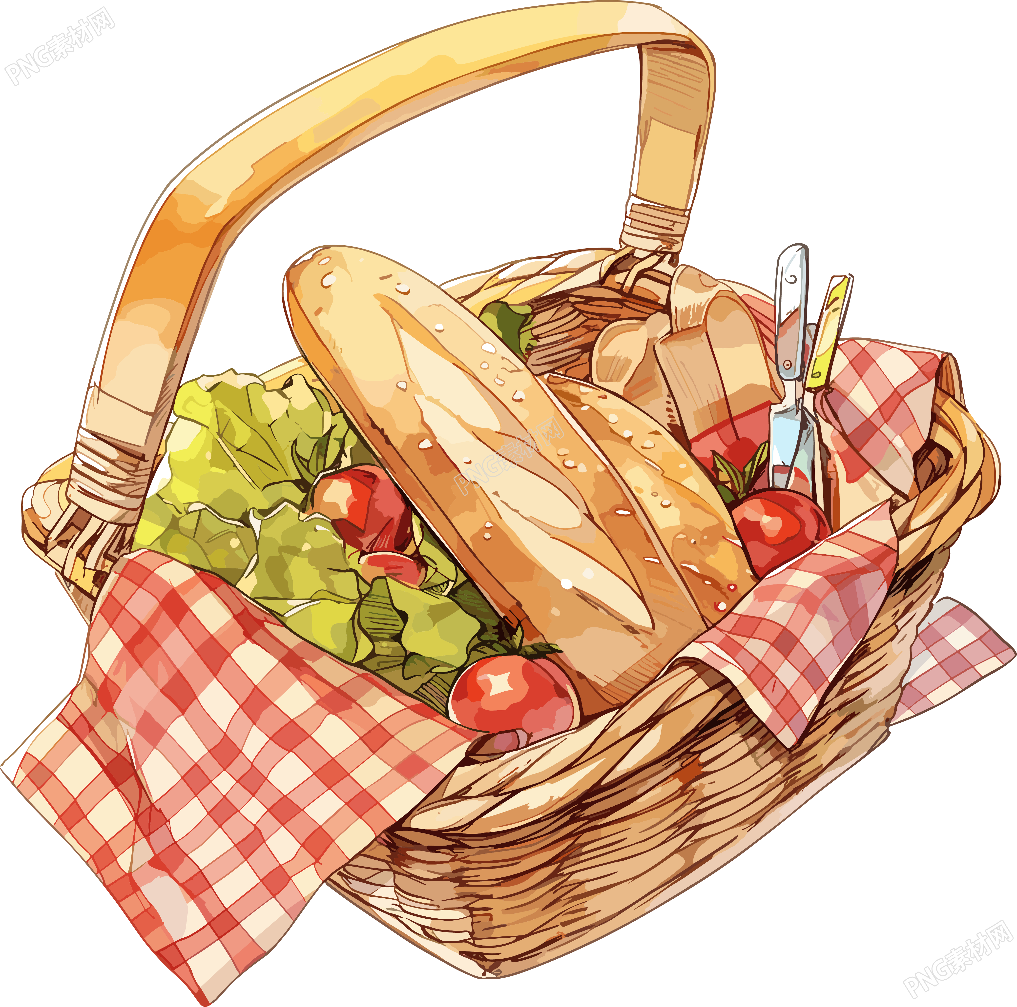 野餐美食简洁设计元素