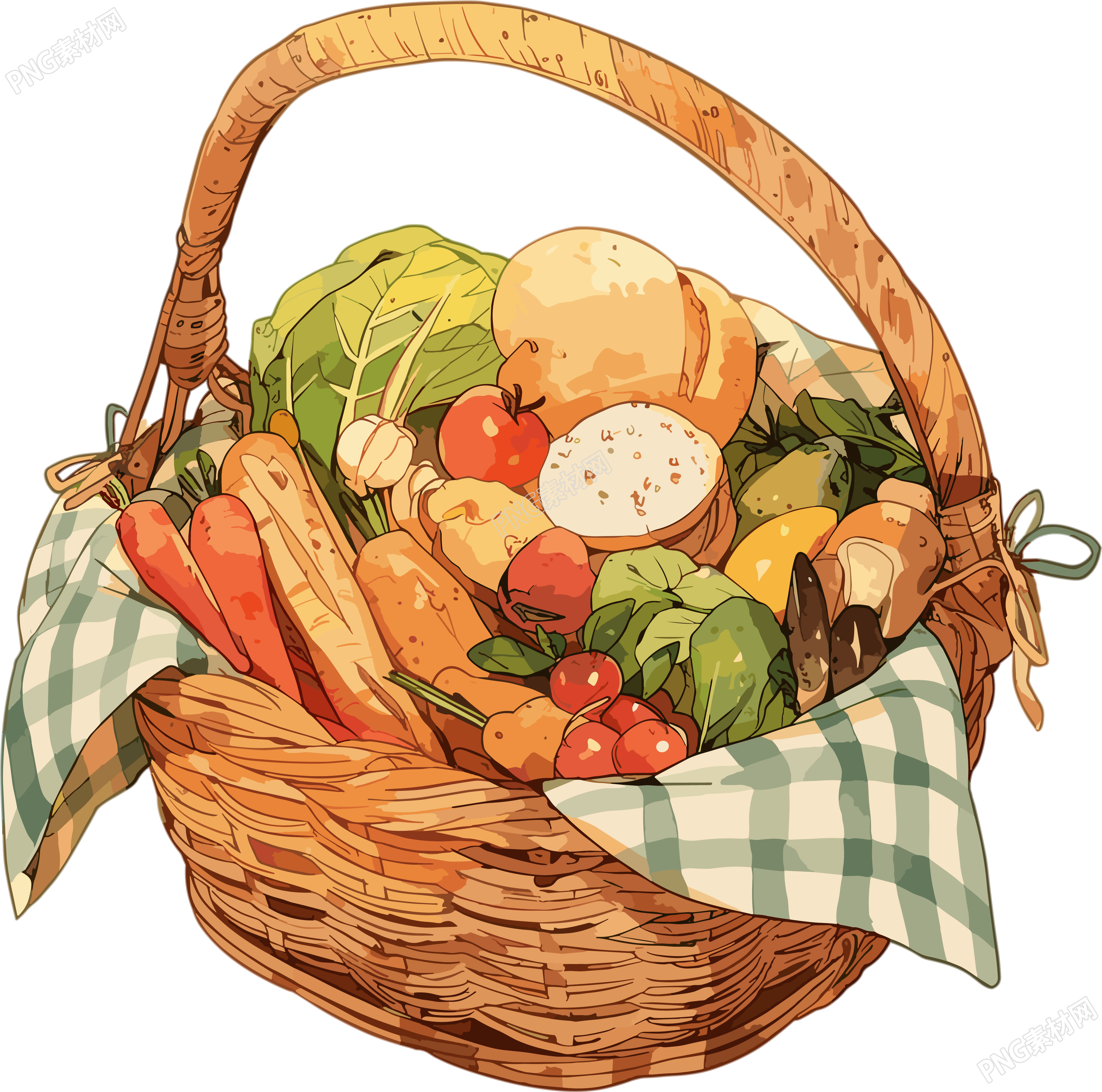 野餐美食插画素材